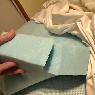 Sure2Sleep Gel Swirl Memory Foam Mattress Topper - 3 Inch, Pressure Relieving, Cooling Comfort - Made in the USA & CertiPUR-US Certified - Queen Size customer photo 1