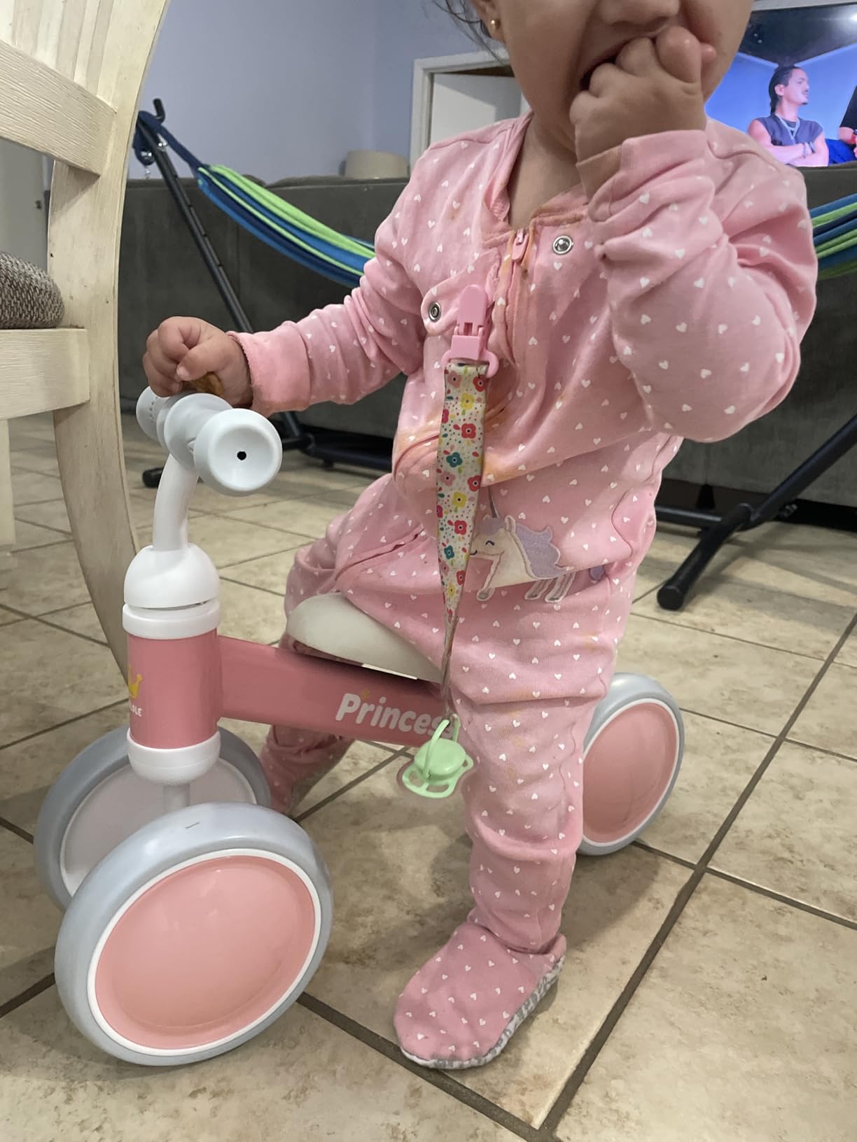 BEKILOLE 1 Year Old Girl Gifts Baby Balance Bike 1st Birthday Girl Gift with LED Light Up Wheels for 12-24 Months Toddlers - ASTM Certified 2-Minute Assembly Pink First Ride On Training Toy customer photo 2