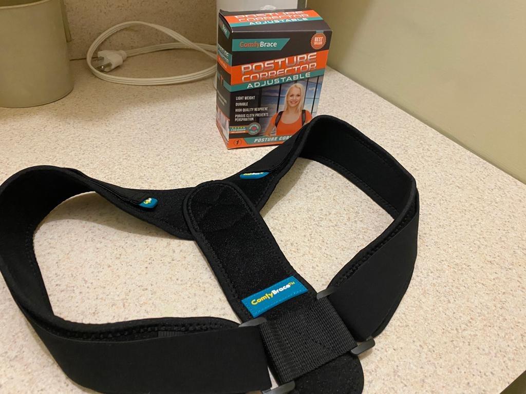 ComfyBrace Posture Corrector-Back Brace for Men and Women- Fully Adjustable Straightener for Mid, Upper Spine Support- Neck, Shoulder, Clavicle and Back Pain Relief-Breathable customer photo 2