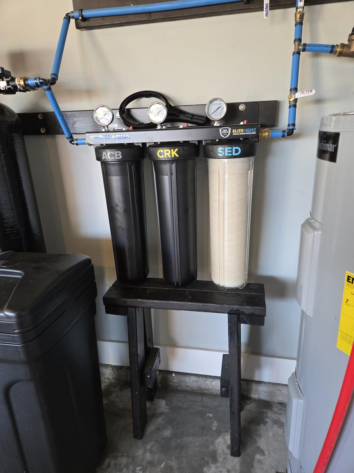 PRO+AQUA Elite Series GEN2 PRO-100-E 3-Stage Whole House Water Filtration System for City & Well Water with Pressure Gauges customer photo 2