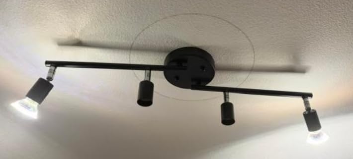 Unicozin LED 4 Light Track Lighting Kit, 24.8'' Matt Nickel 4 Way Ceiling Spot Lighting, Flexibly Rotatable Head, Modern Track Light Included 4 x LED GU10 Bulb (4W, Daylight White 5000K, 400LM) customer photo 2