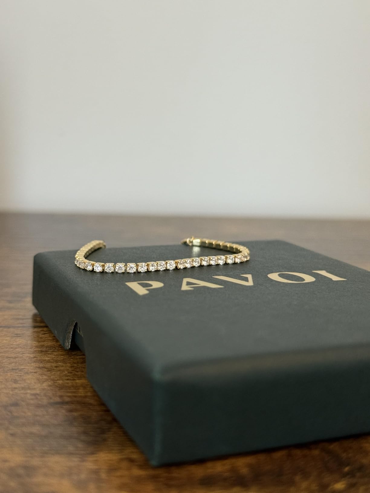 PAVOI 14K Gold Plated Cubic Zirconia Classic Tennis Bracelet for Women | Adjustable Slider customer photo 1
