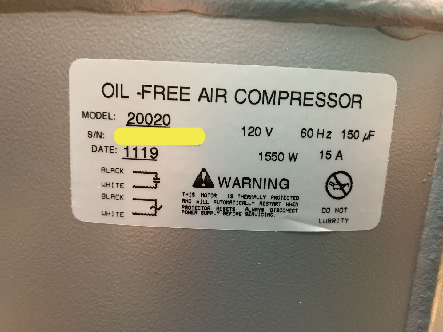 California Air Tools 20020 2.0 HP Ultra Quiet and Oil-Free Air Compressor with Wheels, 20 Gallon Tank Capacity, 70 dB Noise Level, Electric, Portable customer photo 2