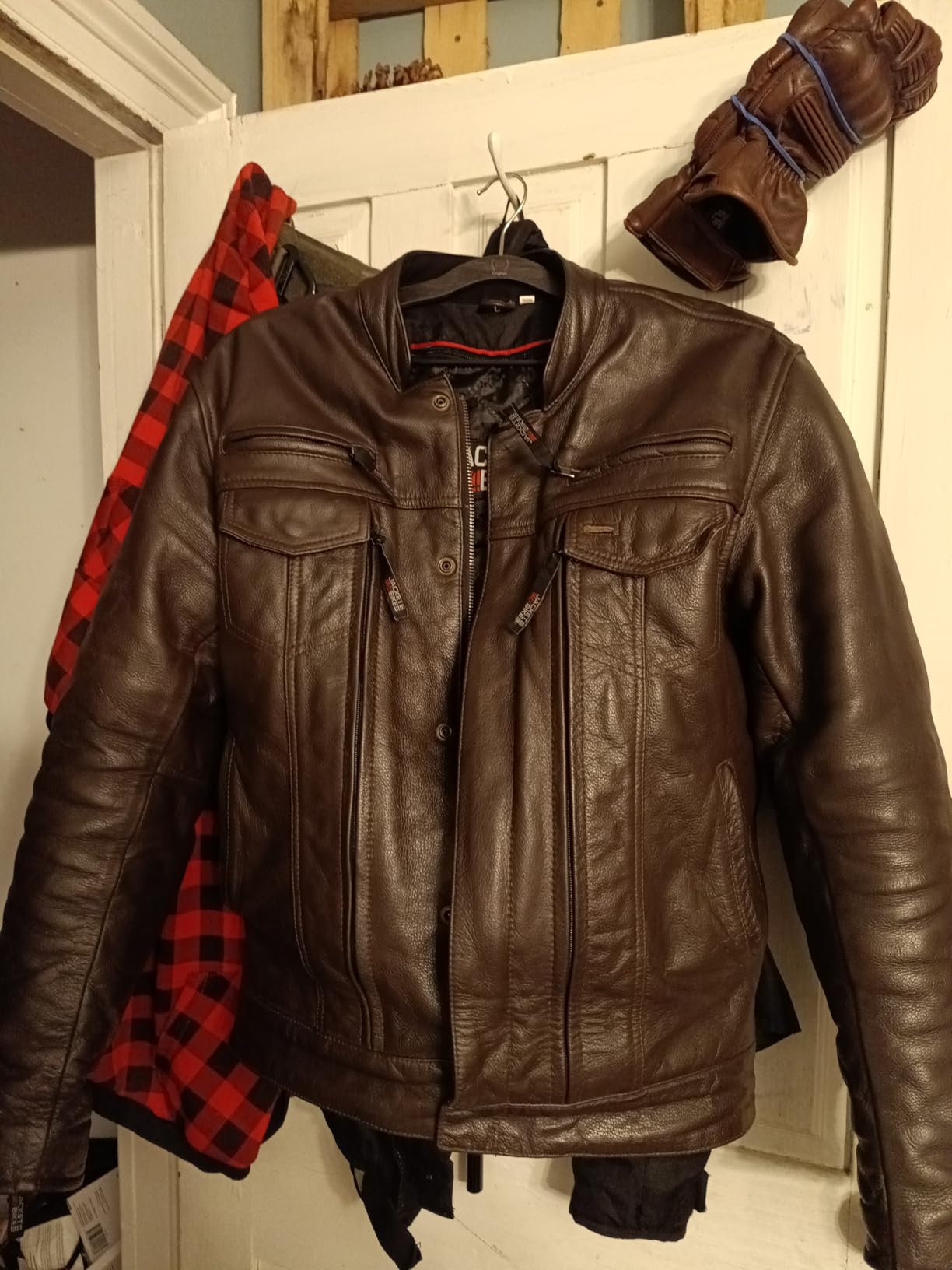 COMMUTER Men's Motorcycle Jacket, Premium Buffalo Leather, CE Armor, Utility Pockets, Street Cruiser Motorbike Biker Black L customer photo 1