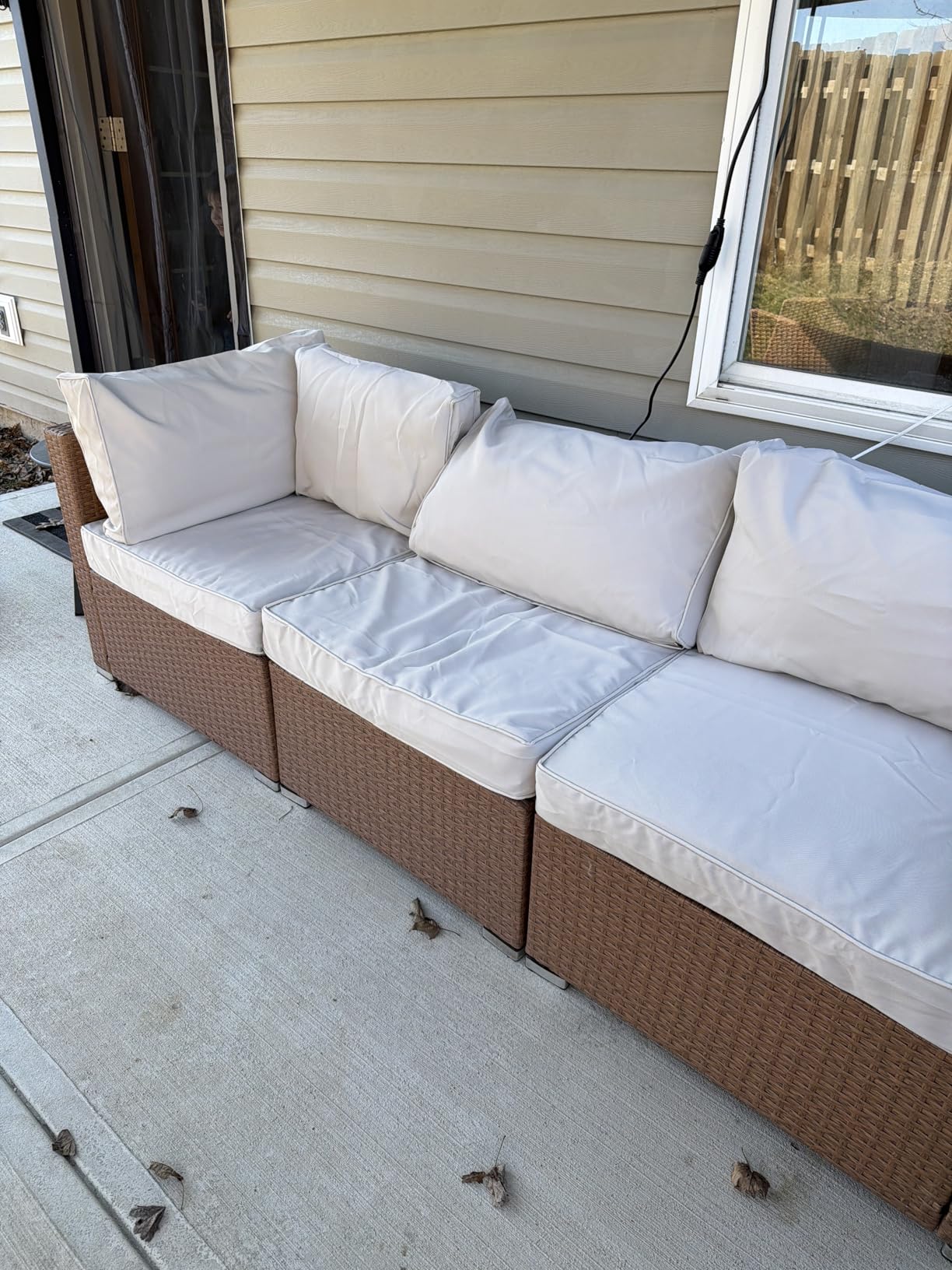 Best Choice Products 7-Piece Modular Outdoor Sectional Wicker Patio Conversation Set w/ 2 Pillows, Coffee Table, Cover Included - Gray/Navy customer photo 2