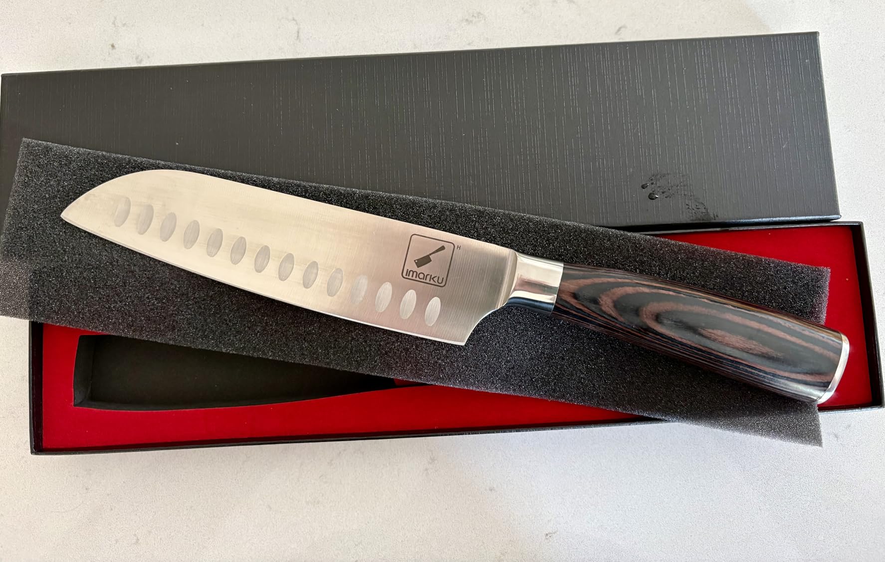 imarku Chef Knife 7 Inch Kitchen Knife Ultra Sharp Santoku Knife - High Carbon Japanese Chefs Knife, Kitchen Gadgets 2025, Apartment Essentials, Birthday Gifts for Him Her customer photo 1