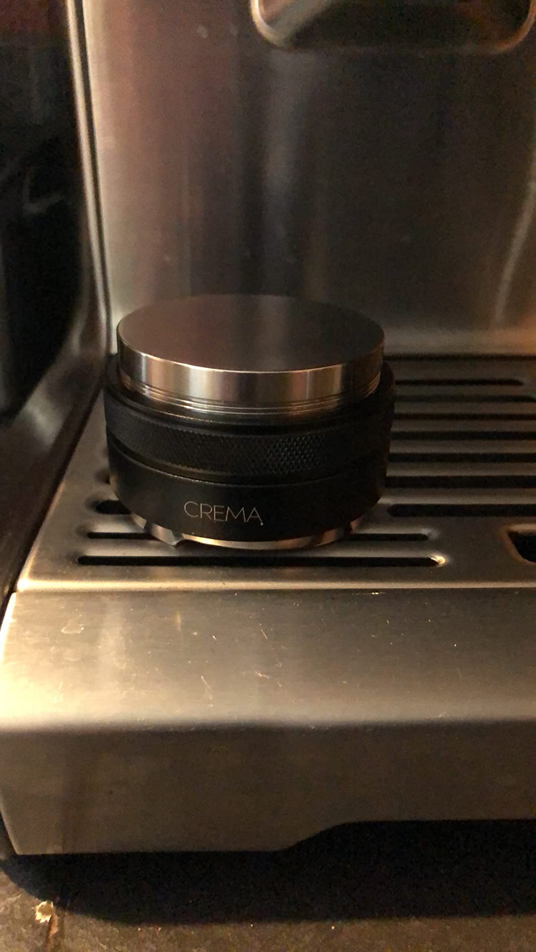 CREMA Coffee Products 53.3mm Hand Tamper & Coffee Distributor | Compatible with Breville Portafilters | Double-Sided, Adjustable Depth Tool | Made with Durable 304 Stainless Steel | Silver customer photo 1