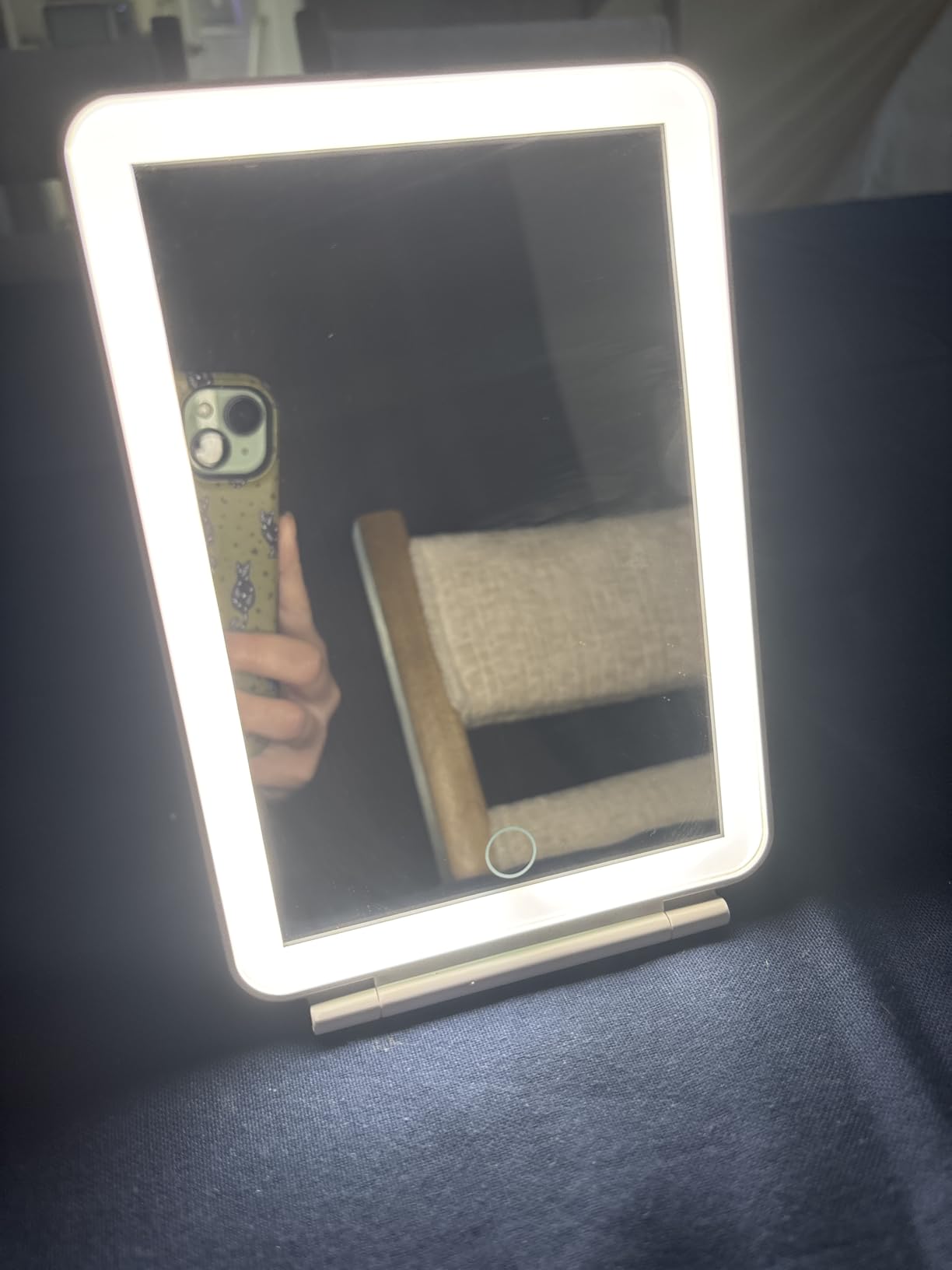 FUNTOUCH Rechargeable Travel Makeup Mirror with 72 LED Lights, Portable Lighted Beauty Mirror, 3 Color Lighting, Dimmable Touch Screen, Tabletop LED Folding Cosmetic Vanity Mirror customer photo 2