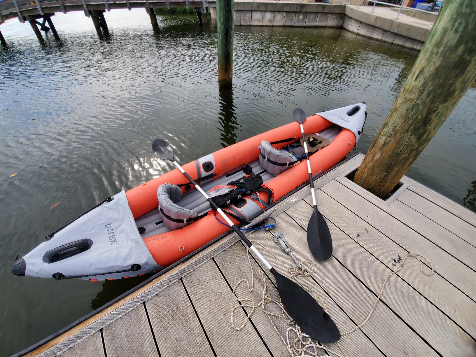 INTEX 68303EP Excursion Pro K1 Inflatable Kayak Set: Includes Deluxe 86in Kayak Paddles and High-Output Pump - SuperTough PVC - Adjustable Bucket Seat - 1-Person - 220lb Weight Capacity customer photo 1