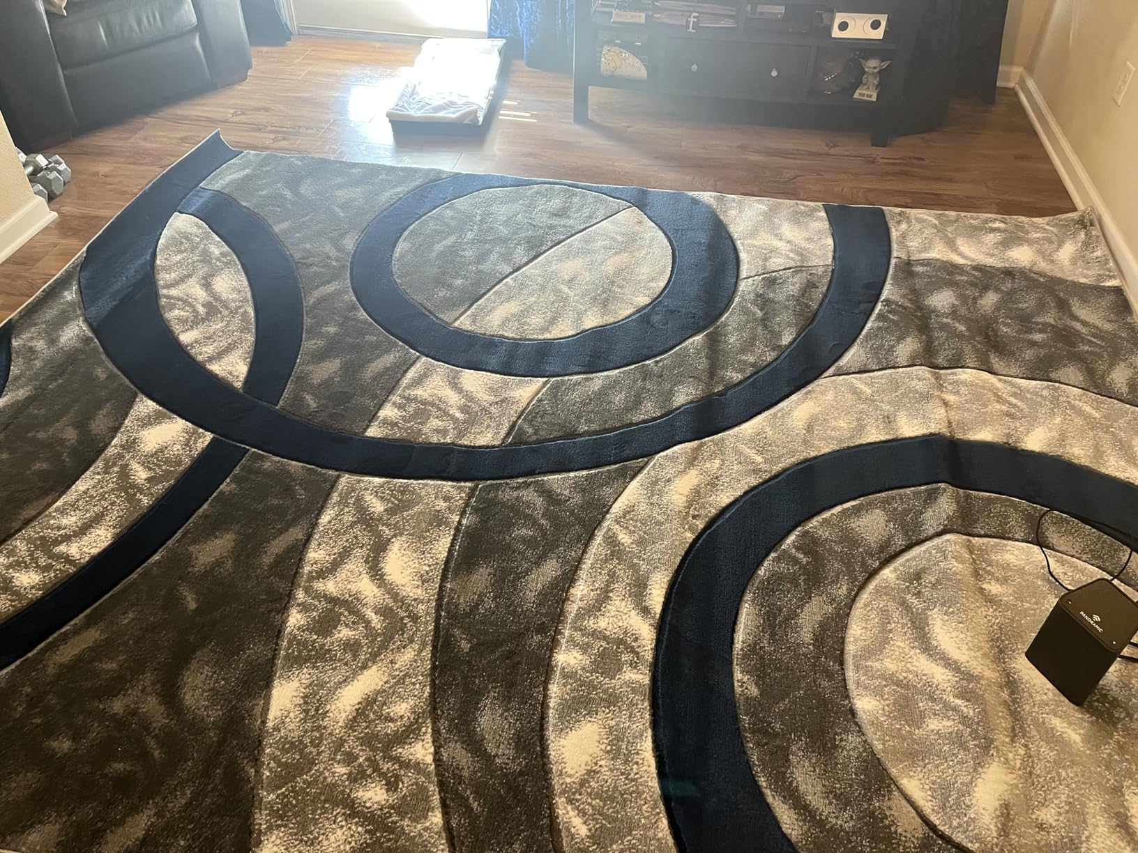 GLORY RUGS Area Rug Modern 8x10 Grey Black Circles Geometry Soft Hand Carved Contemporary Floor Carpet Fluffy Texture for Indoor Living Dining Room and Bedroom Area customer photo 2