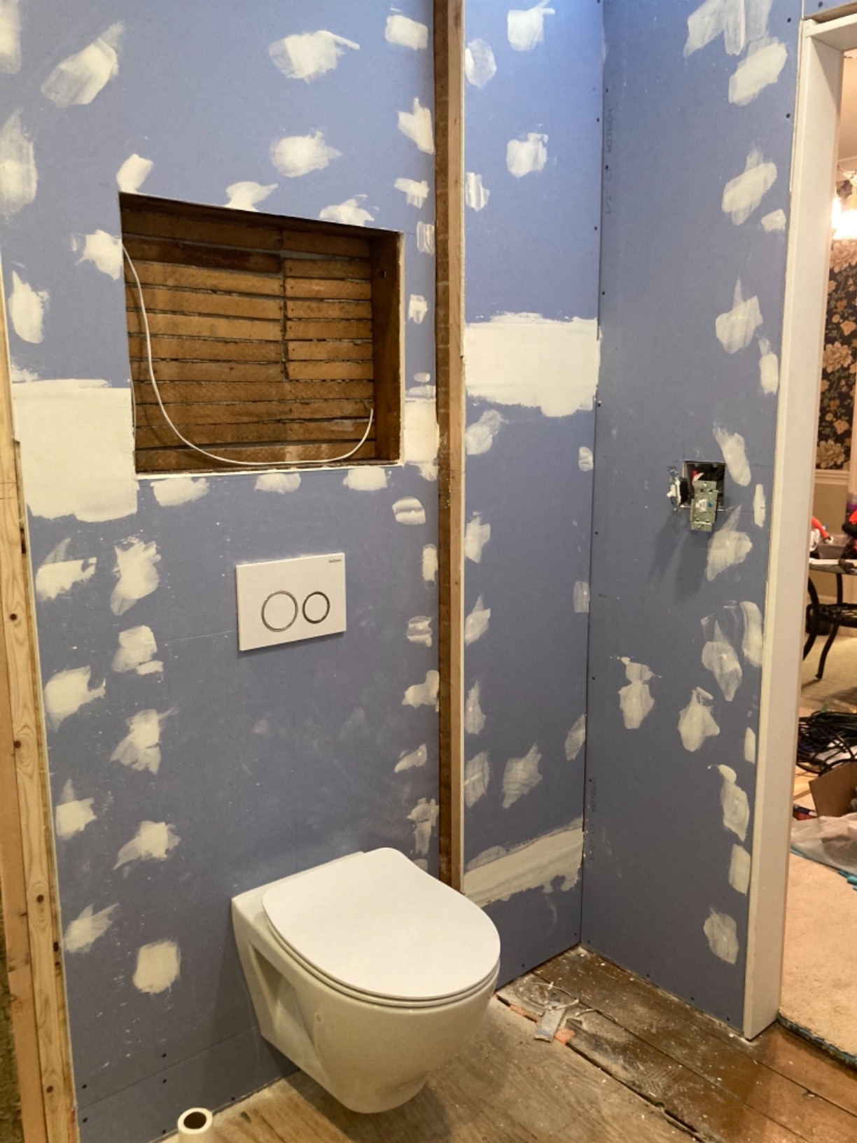 In-Wall Toilet Combo Set - Toilet Bowl with Soft-Close Seat, Wall Hung Tank and Carrier System, Push Buttons Included customer photo 2