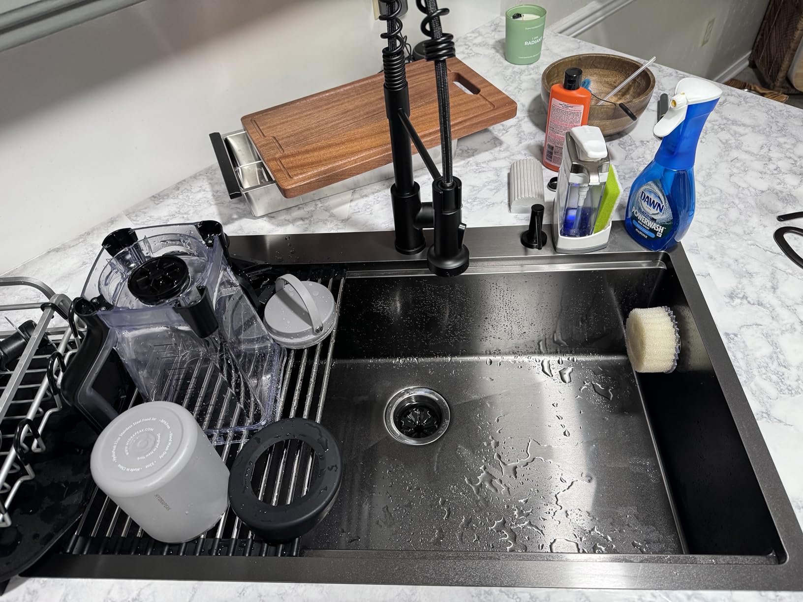 33 Inch Black Drop In Kitchen Sink Workstation - VOKIM 33x22-Inch Drop In Sink Stainless Steel Top Mount 16 Gauge Single Bowl 10
