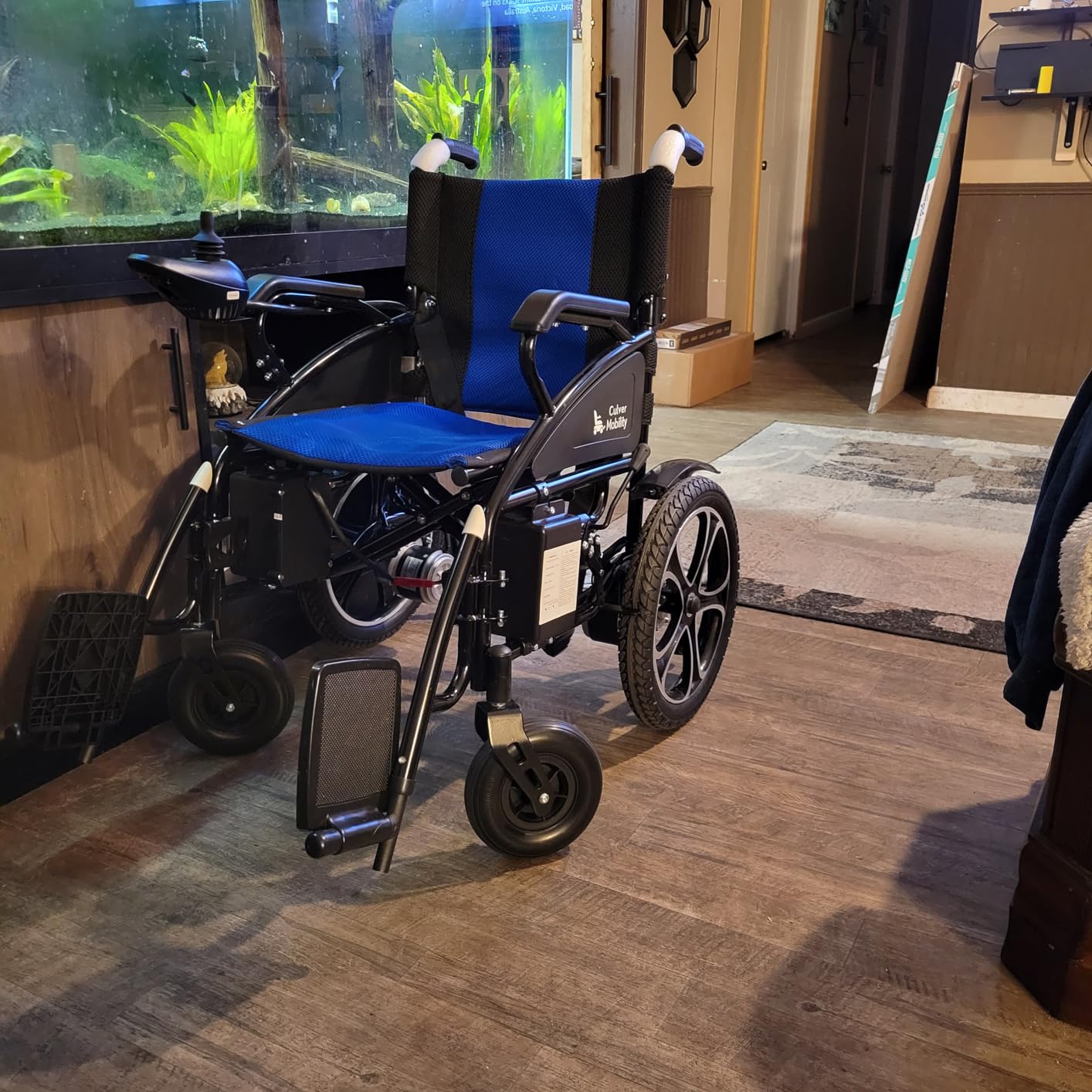 Electric Wheelchairs for Adults, All Terrain Heavy Duty Dual Motor Foldable Motorized Power Wheelchairs for Seniors, Portable Electric Wheel Chair for Adults (Artemis- Blue) customer photo 1