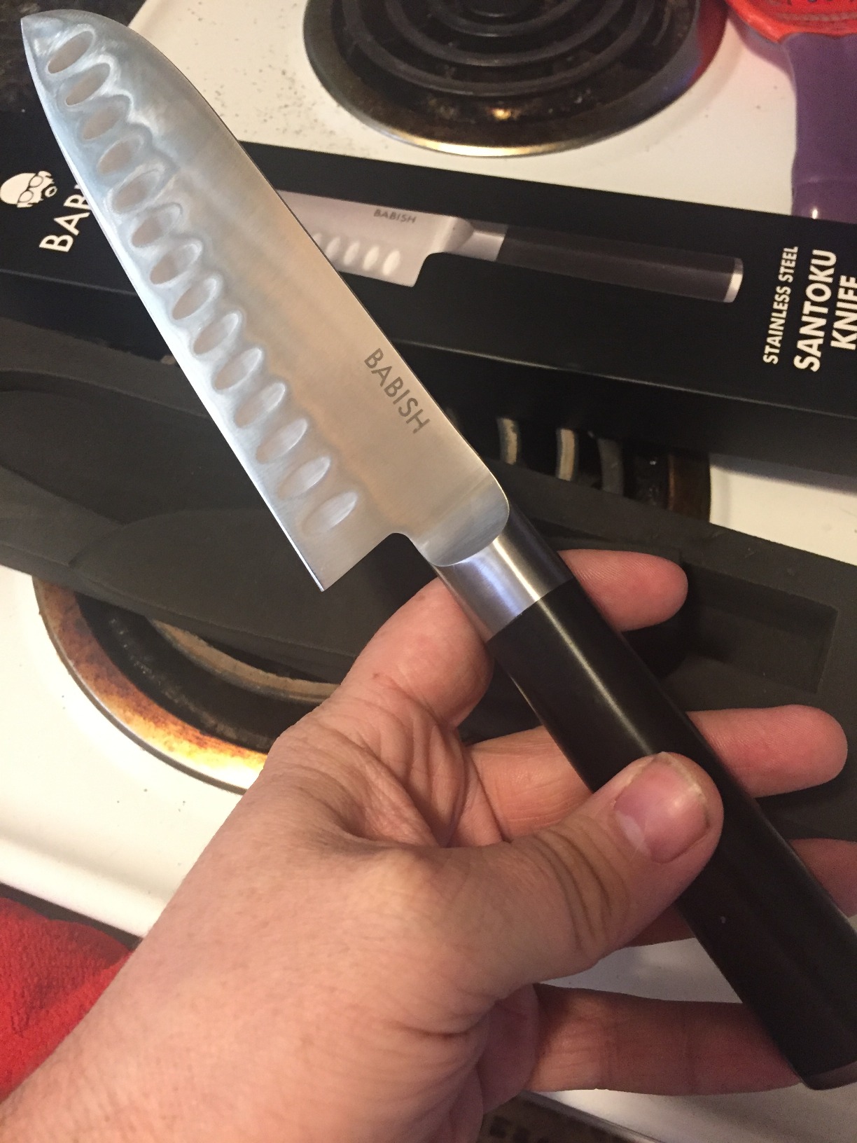 Babish 6.5 Inch Santoku Knife High Carbon 1.4116 German Steel Kitchen Knife Razor Sharp Blade Durable Precision Cutlery for Slicing Dicing Chopping Vegetables Meat and Fish customer photo 1