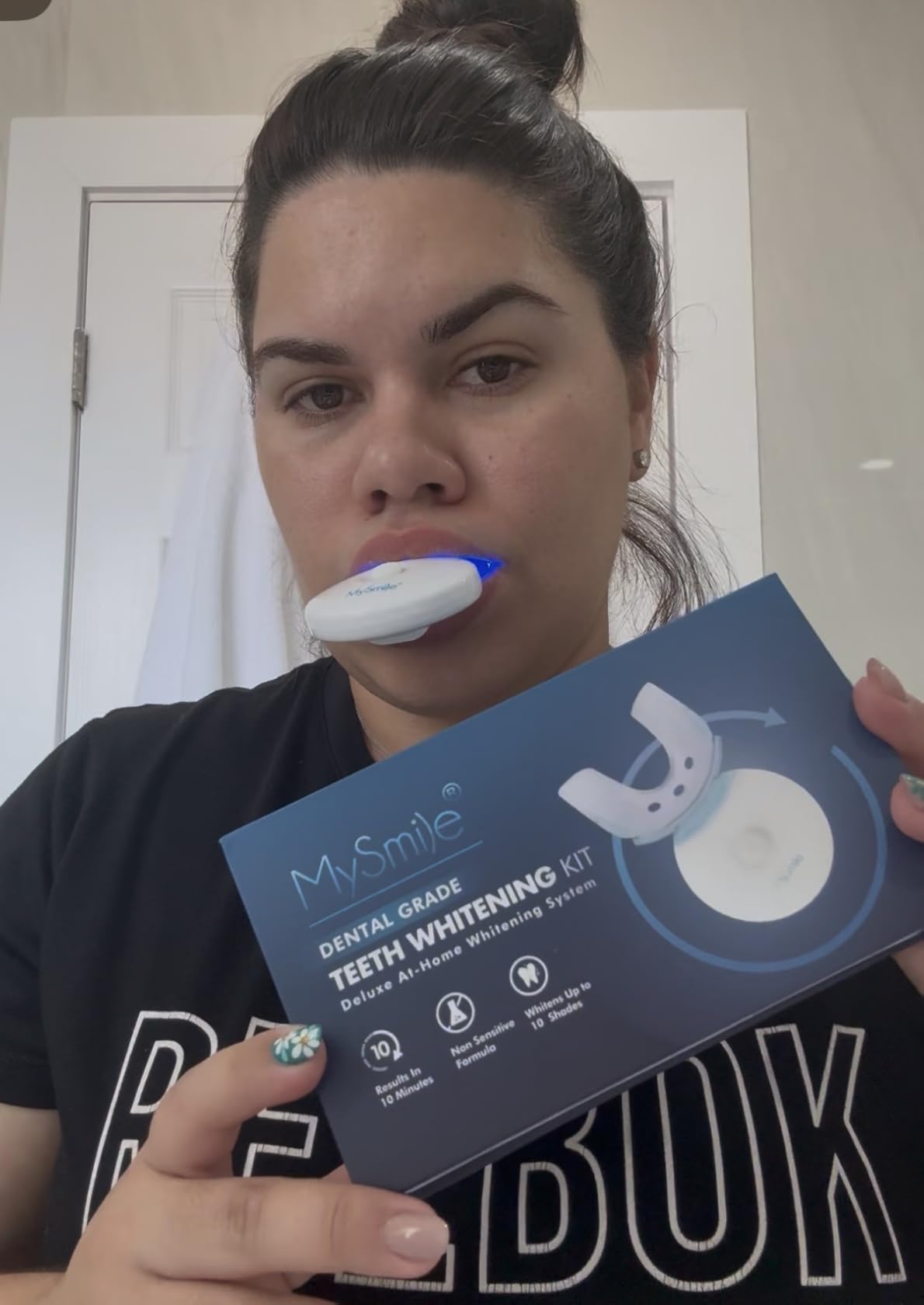 MySmile Teeth Whitening Kit with LED Light, 10 Min Non-Sensitive Fast Whitener with 3 Carbamide Peroxide Gel customer photo 2