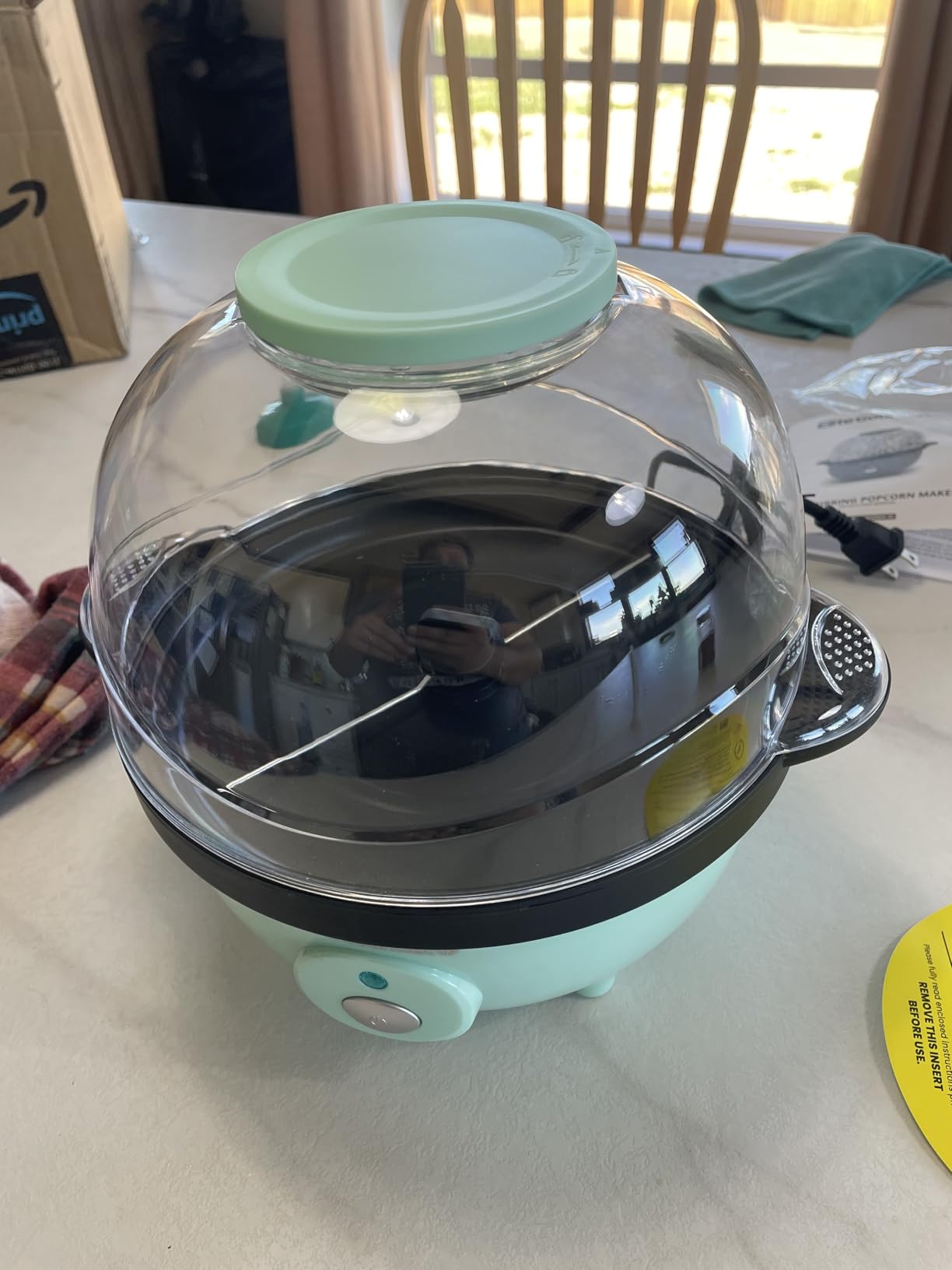 Elite Gourmet EPM330M Automatic Stirring 12-cup Popcorn Maker Popper, Hot Oil Popcorn Machine w/Measuring Cap & Built-in Reversible Serving Bowl, Great for Home Party Kids, Safety ETL Approved, Mint customer photo 2
