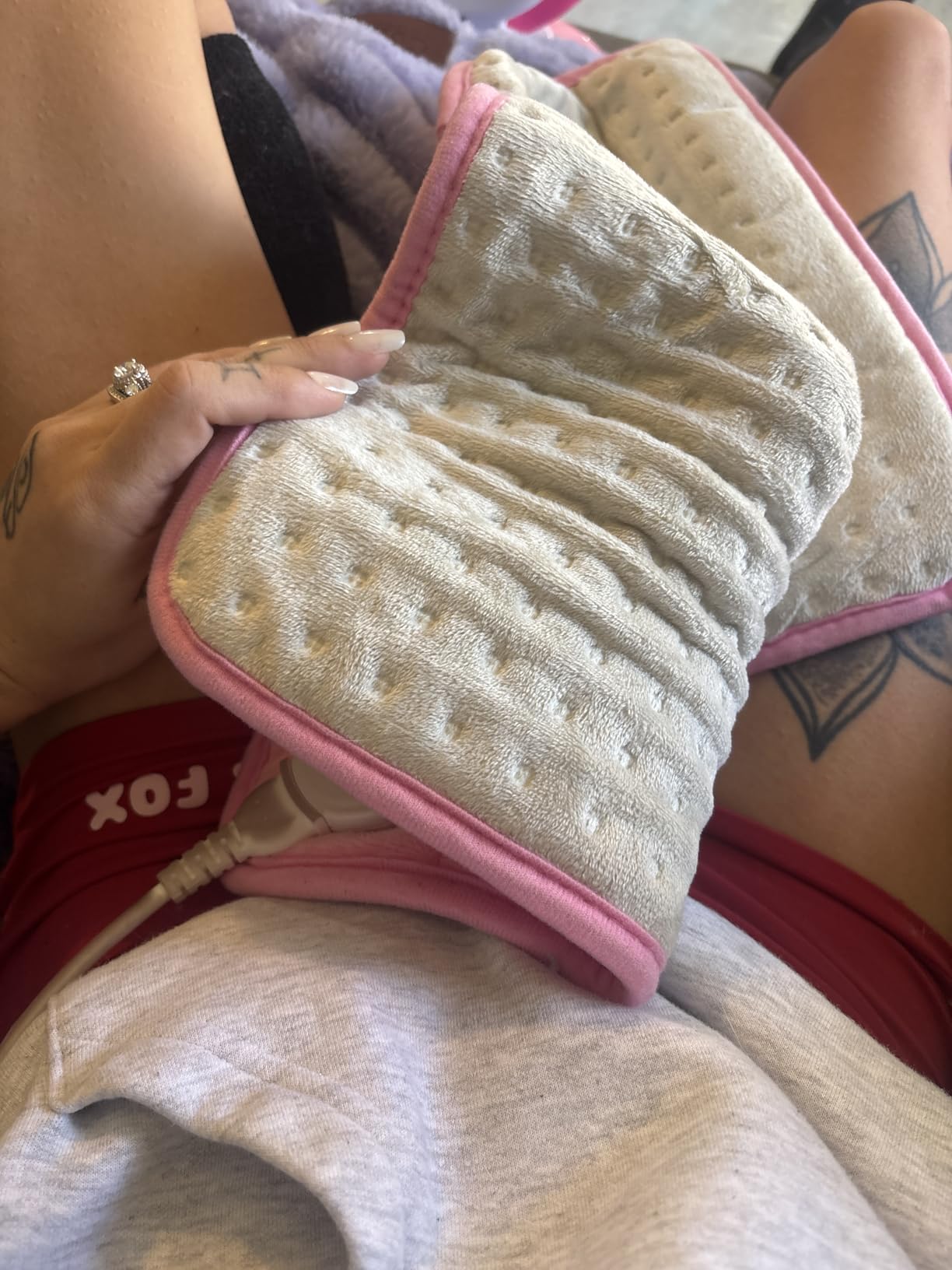 Comfytemp Weighted Heating Pad for Back & Period, FSA Eligible Electric Heat Pad, Birthday Gifts for Women Men Mom Dad & Mother Day Gift, 2.2 lb HSA Neck Shoulder Heated Pad, 2H Auto-Off, 12x24 customer photo 2