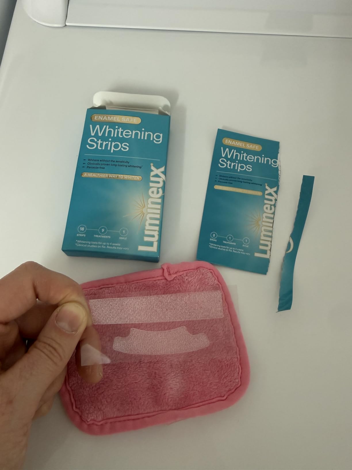 Lumineux Teeth Whitening Strips Kit - 9 Treatments, Peroxide Free, Enamel Safe, Dentist Formulated customer photo 1