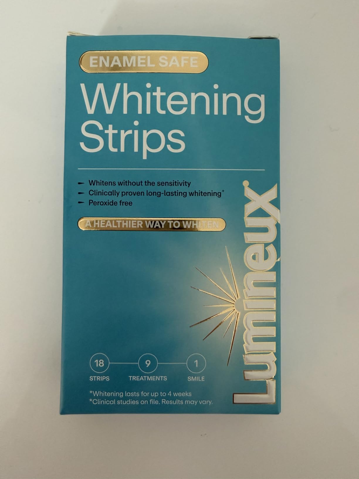 Lumineux Teeth Whitening Strips Kit - 9 Treatments, Peroxide Free, Enamel Safe, Dentist Formulated customer photo 2