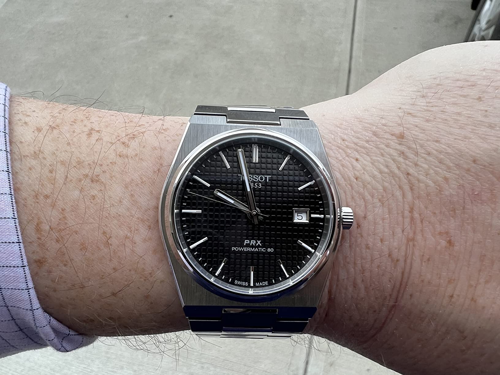 Tissot PRX Powermatic 80, Swiss Automatic Watch for Men, Stainless Steel Case, Black Dial, T1374071105100 customer photo 1