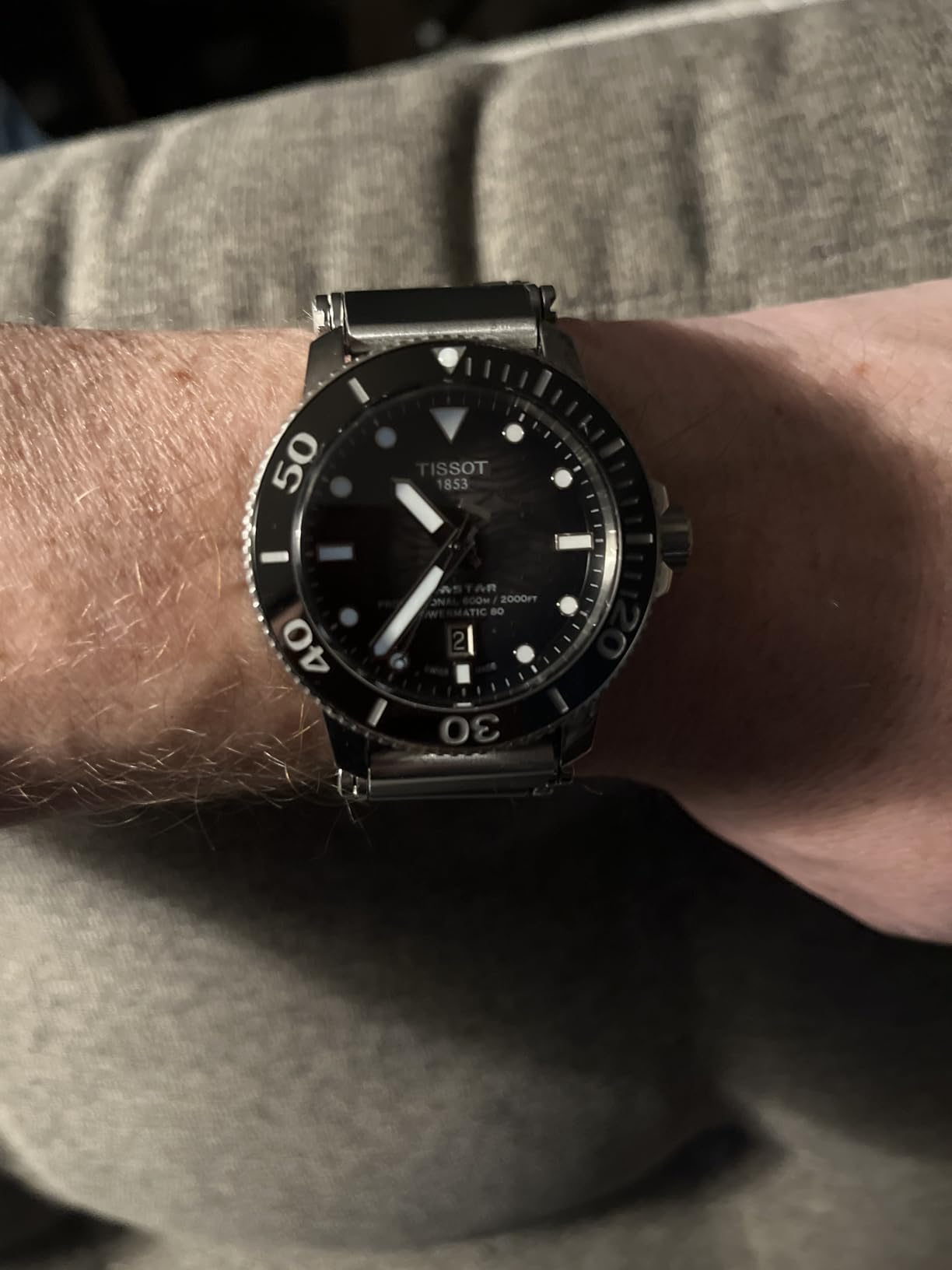 Tissot Seastar Professional 2000, Swiss Automatic Watch for Men, Diver, Stainless Steel Case, Black Silicone Strap and Gradient Dial, 46mm, T1206071744100 customer photo 1