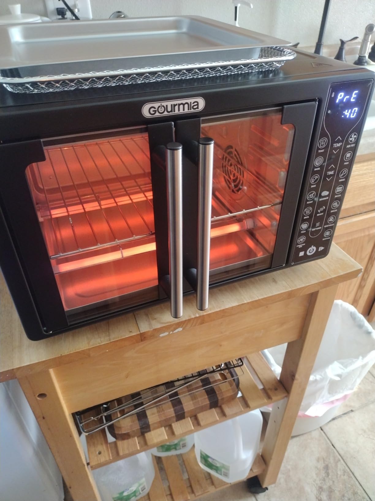 Gourmia French Door Air Fryer - 25 Qt Large Capacity Convection Oven, Fryfroce 360°, Digital Display with 17 Cooking Presets, Stainless Steel customer photo 1
