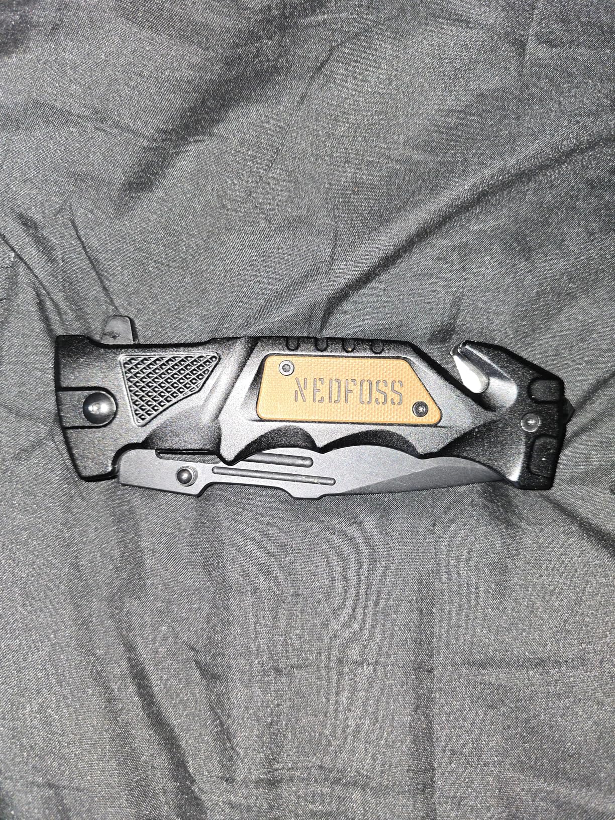 NedFoss Pocket Folding Knife DA75, 3 in 1 Pocket Knife Gifts for Men Women, Survival Knife with Liner-Lock Belt Clip, Seat Belt Cutter, Glass Breaker, Hunting knife for Camping Hiking customer photo 1
