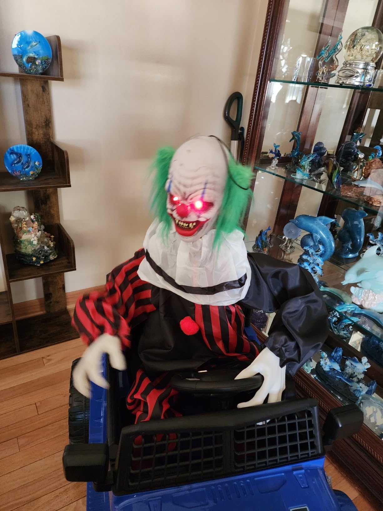 Haunted Hill Farm Life-Size 5.1-Ft Talking Clown Halloween Animatronic with Touch Activated Lights and Sound, Indoor or Covered Outdoor Scary Halloween Decorations, Battery Operated Fright Props customer photo 2