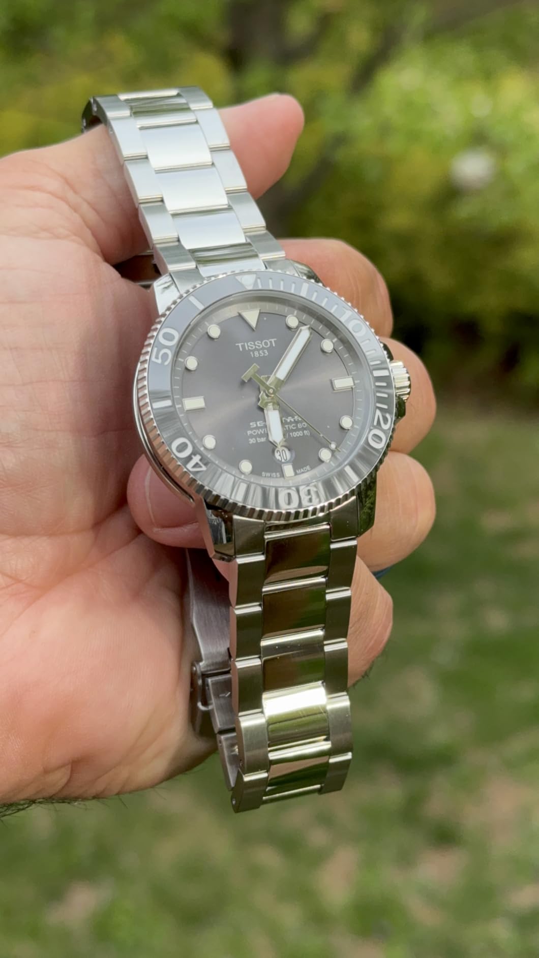 Tissot Seastar 1000 Powermatic 80, 316L Stainless Steel Case Swiss Automatic Watch, Grey, T1204071108101 customer photo 1