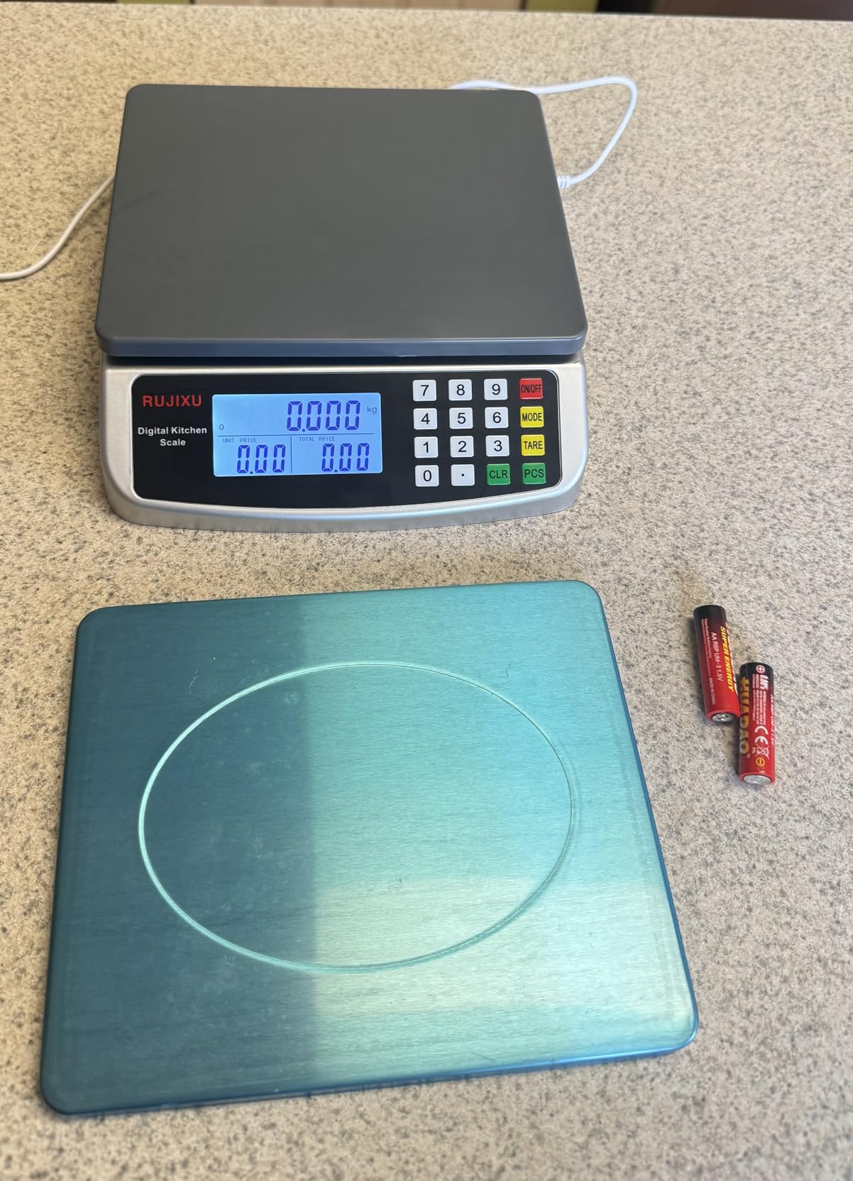 Large Digital Kitchen Scale 30KG Commercial Food Scale 66LB for Baking Bread Meat Stainless Steel Price Computing Scale LCD Display, Prep Counting Scale for Parts and Coins Adapter Included customer photo 2