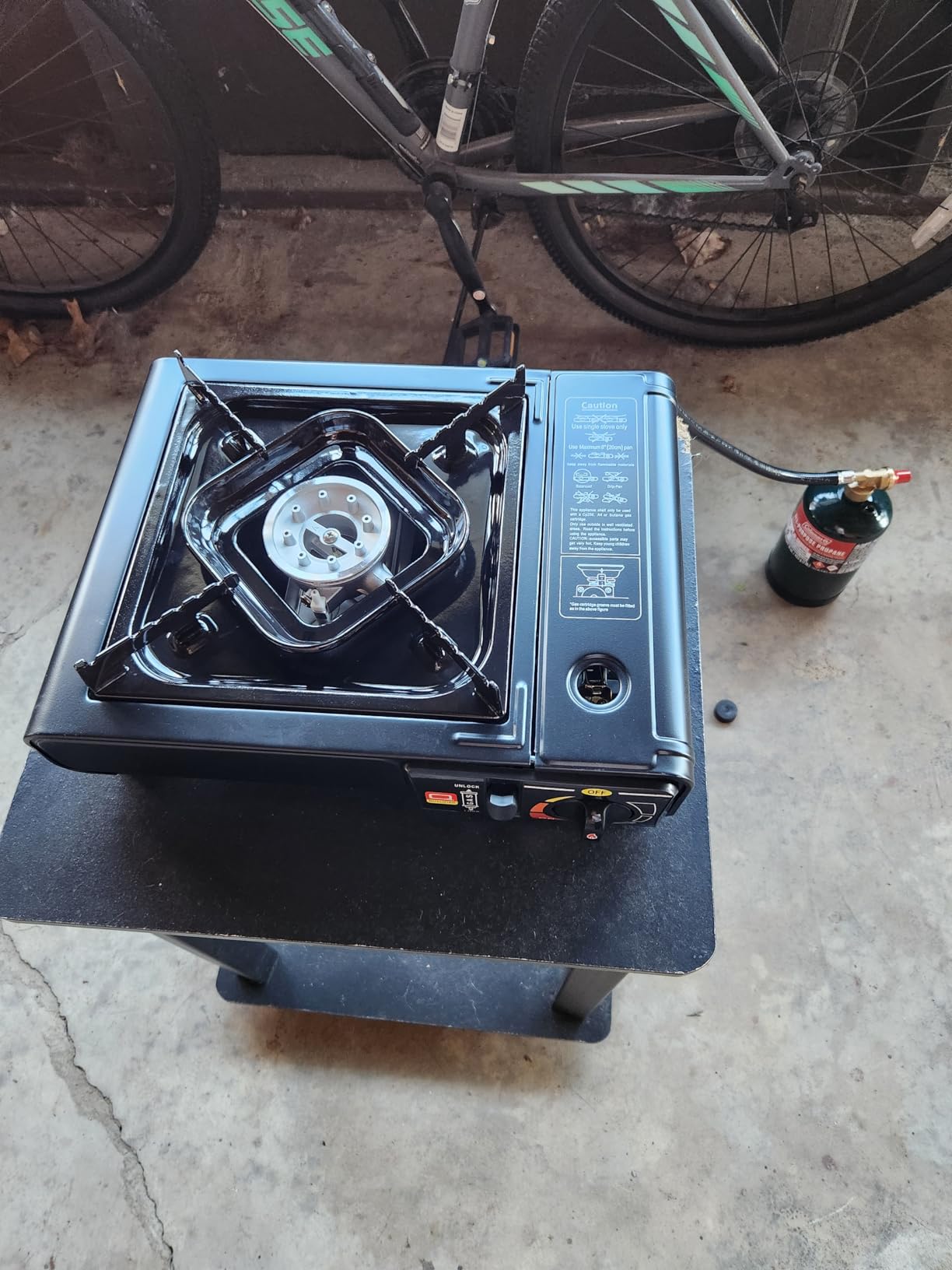 SHINESTAR Dual Fuel Stove with Butane & Propane Compatibility, Portable Camping Stove for Outdoor Cooking, Propane Adapter Hose and Carrying Case Included, 7800 BTUs Output customer photo 1