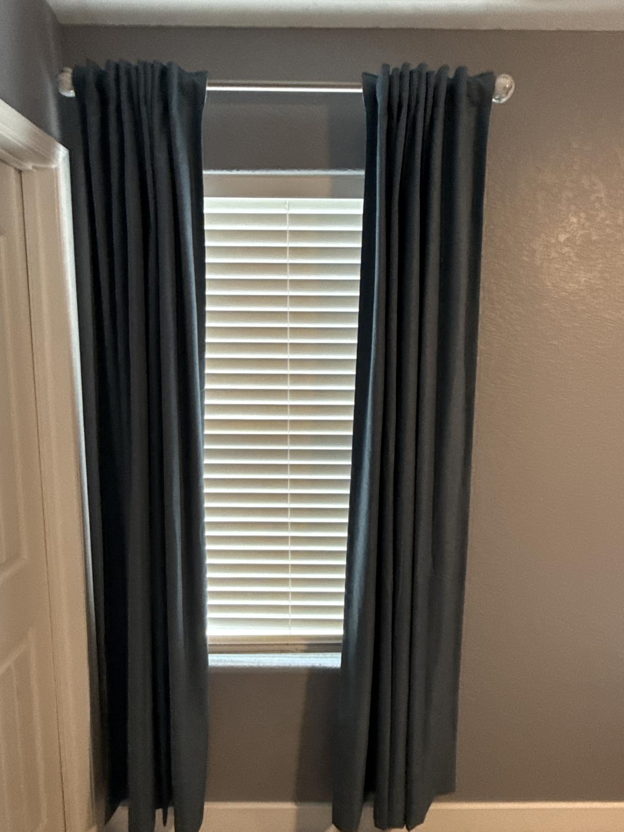INOVADAY 100% Blackout Curtains for Bedroom, Black Out Curtains 84 Inch Long, Clip Rings Linen Blackout Drapes, Thermal Insulated Room Darkening for Living Room, 2 Panels - Beige, W50xL84 customer photo 2