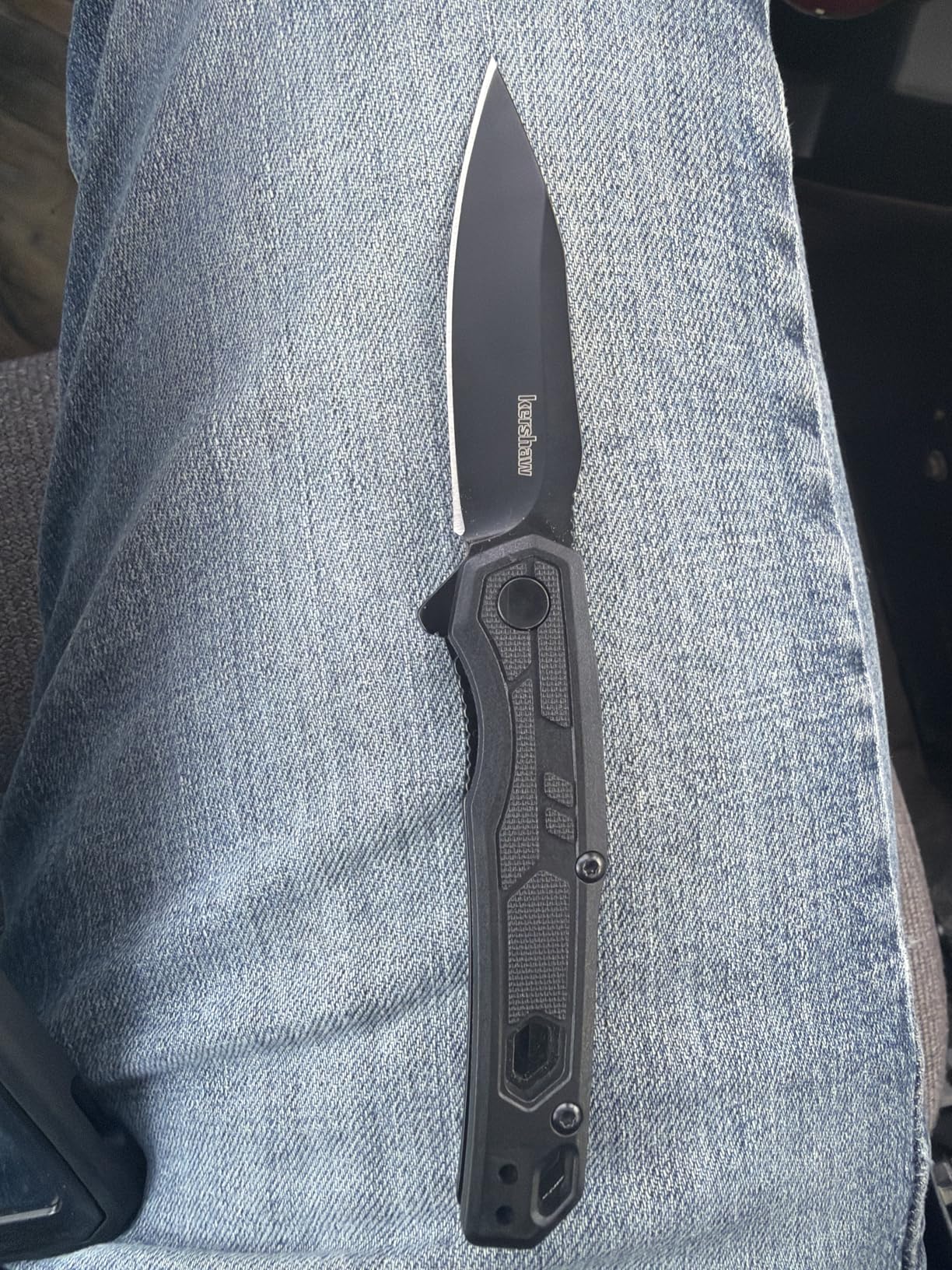 Kershaw Appa Pocket Knife, All-Black, 2.75 Inch Steel Reverse Tanto Blade, EDC with Assisted Opening, Reversible Pocketclip customer photo 2