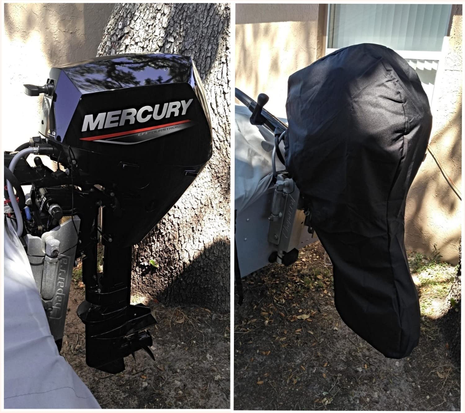 Seamander Outboard Motor Covers for Mercury Yamaha Honda 20 25 30 HP, Trailerable Full Boat Engine Cover Waterproof Heavy Duty Oxford Fabric with Zipper customer photo 1