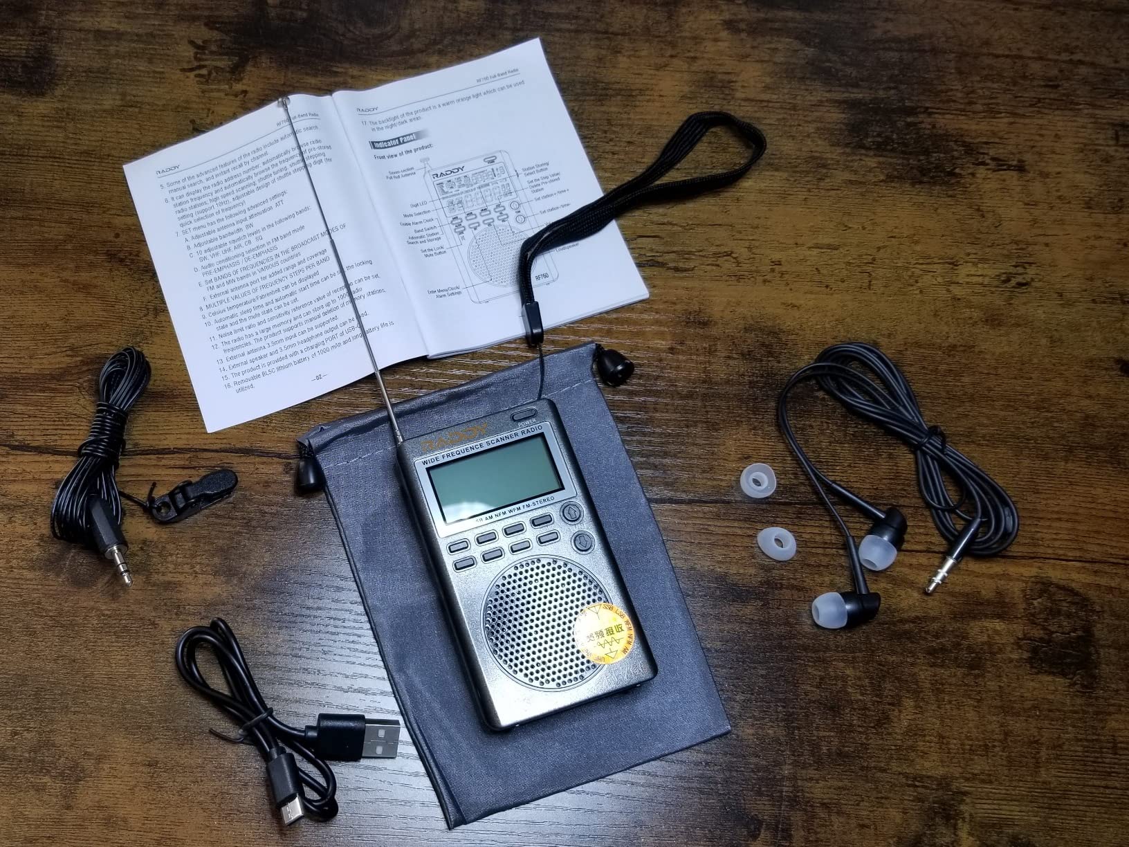 Raddy RF760 Portable SSB Shortwave Radio Receiver with NOAA Alert, Full Band AM/FM/SW/CB/VHF/UHF/WX/AIR, Battery Operated, Rechargeable Digital Radio with Earphone Jack and 9.7ft Wire Antenna customer photo 1