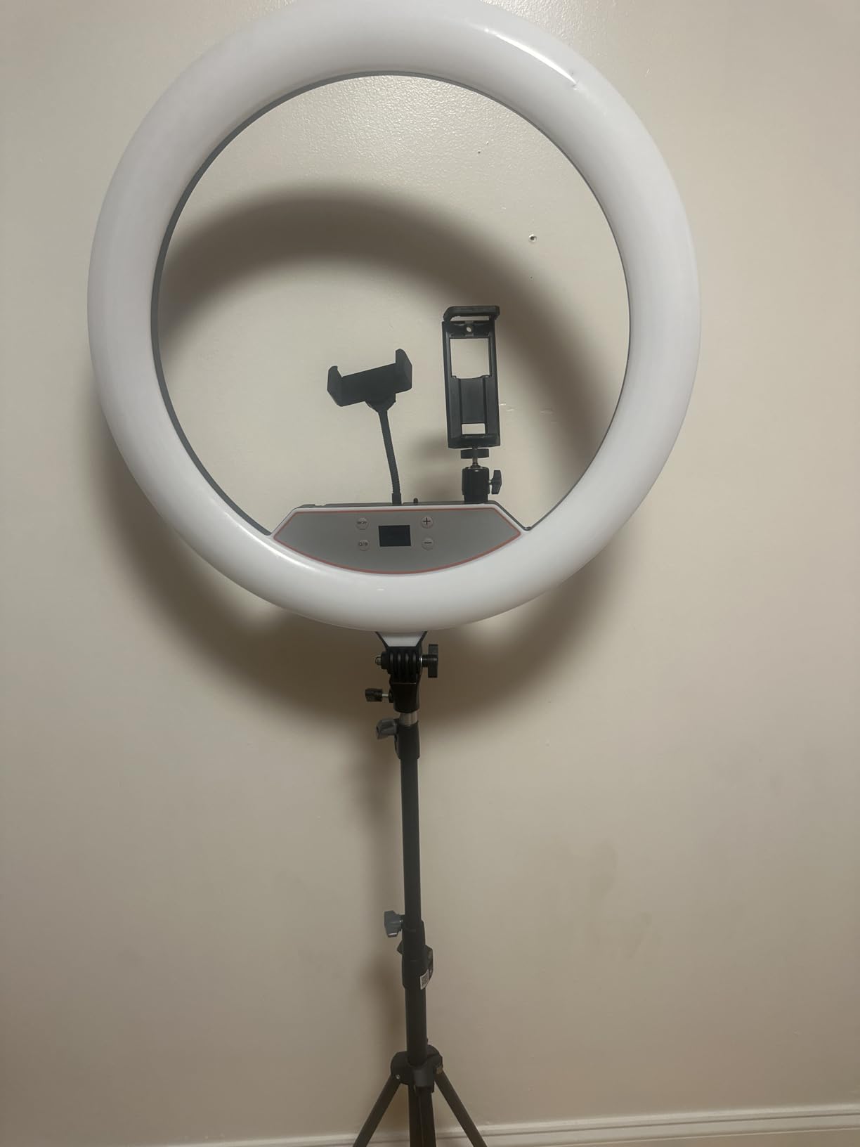 22'' Ring Light with 75'' Tripod Stand, LED Display/2 USB Ports/6500K Dimmable Ring Light for iPad Phone Holder for Tattoo Lash Live Makeup Video Recording TikTok Barber Stylist Photography customer photo 1