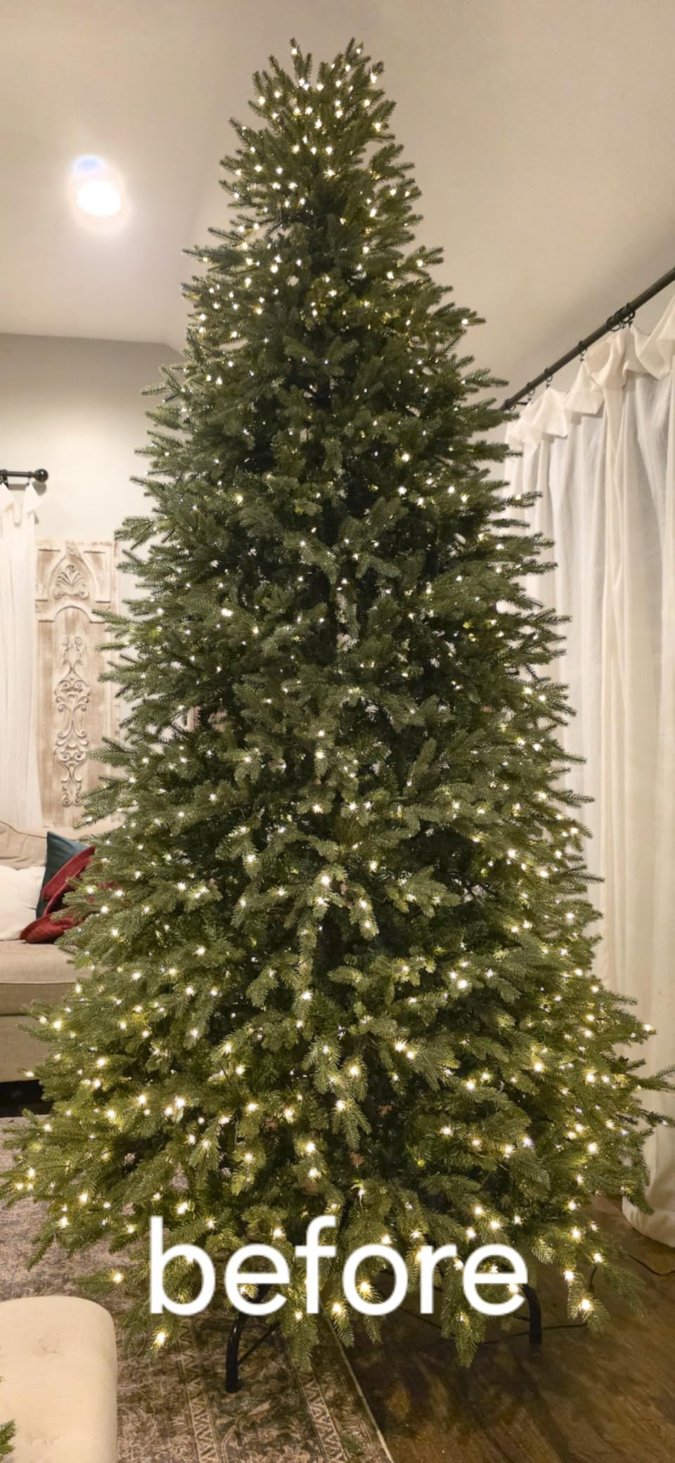 Dazzle Bright Christmas Tree Lights, 448 LED Waterfall Tree Topper Lights with Remote & 8 Lighting Modes, 8.2FT X 16 Lines Christmas Light for Indoor Outdoor Yard Party Xmas Decoration (Warm White) customer photo 1