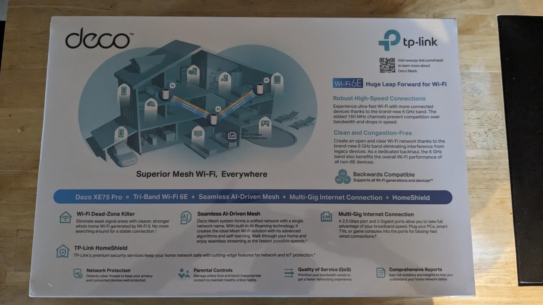 TP-Link Deco XE75 Pro AXE5400 Tri-Band WiFi 6E Mesh System (2-Pack) - 2.5G WAN/LAN Port, Covers up to 5500 Sq.Ft, AI-Driven Mesh customer photo 2