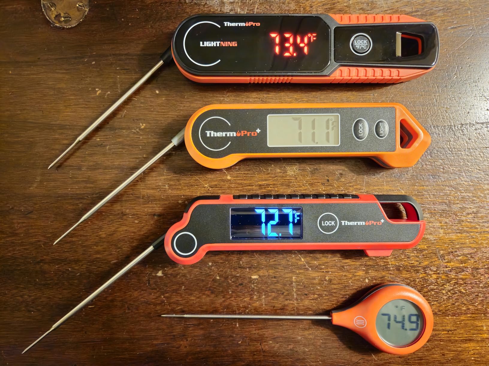 TempPro Lightning 1 Sec Instant Read Meat Thermometer, Kitchen Food Thermometer with 180 Degree Rotating Display, IP67 Waterproof Cooking Thermometers for Deep Fry Smoker Grill BBQ customer photo 1
