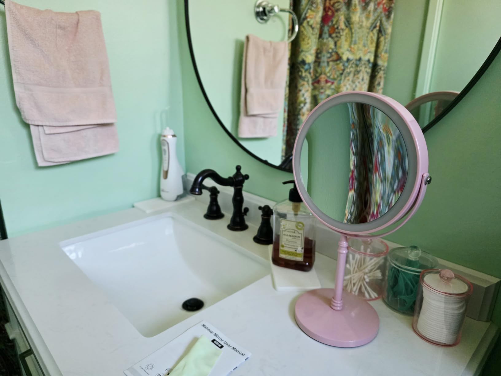 DEIOVWXS Makeup Mirror, 3000mAh Rechargeable Double-Sided Magnifying Vanity Mirror with 3 Colors, 1X/10X, Adjustable Brightness, Gift for Mom, Mothers Day, Women, Wife, Girls, Dorm Room Essential customer photo 2
