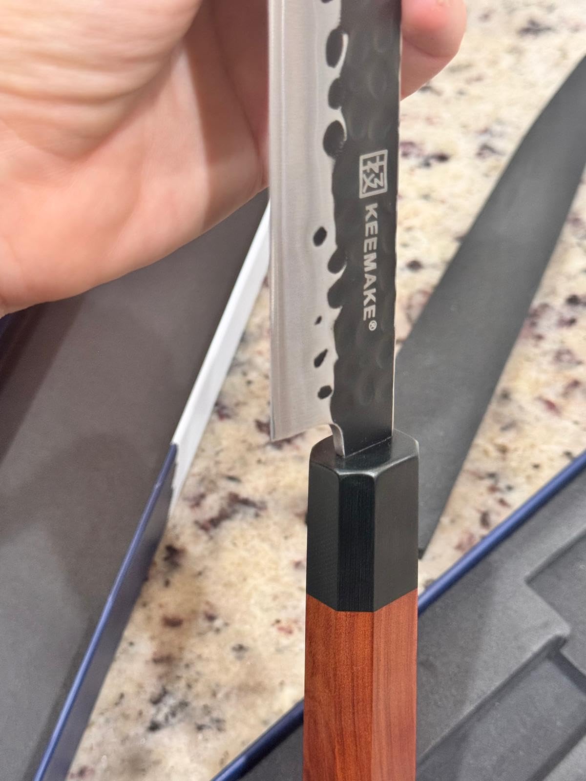 KEEMMAKE Sushi Knife Japanese Sashimi Knives 10 Inch, 440C Stainless Steel Yanagiba Knife, Kitchen Chef Knives with G10 Rosewood Handle for Cutting Sushi & Sashimi, Fish Filleting, Gift Box Included customer photo 1
