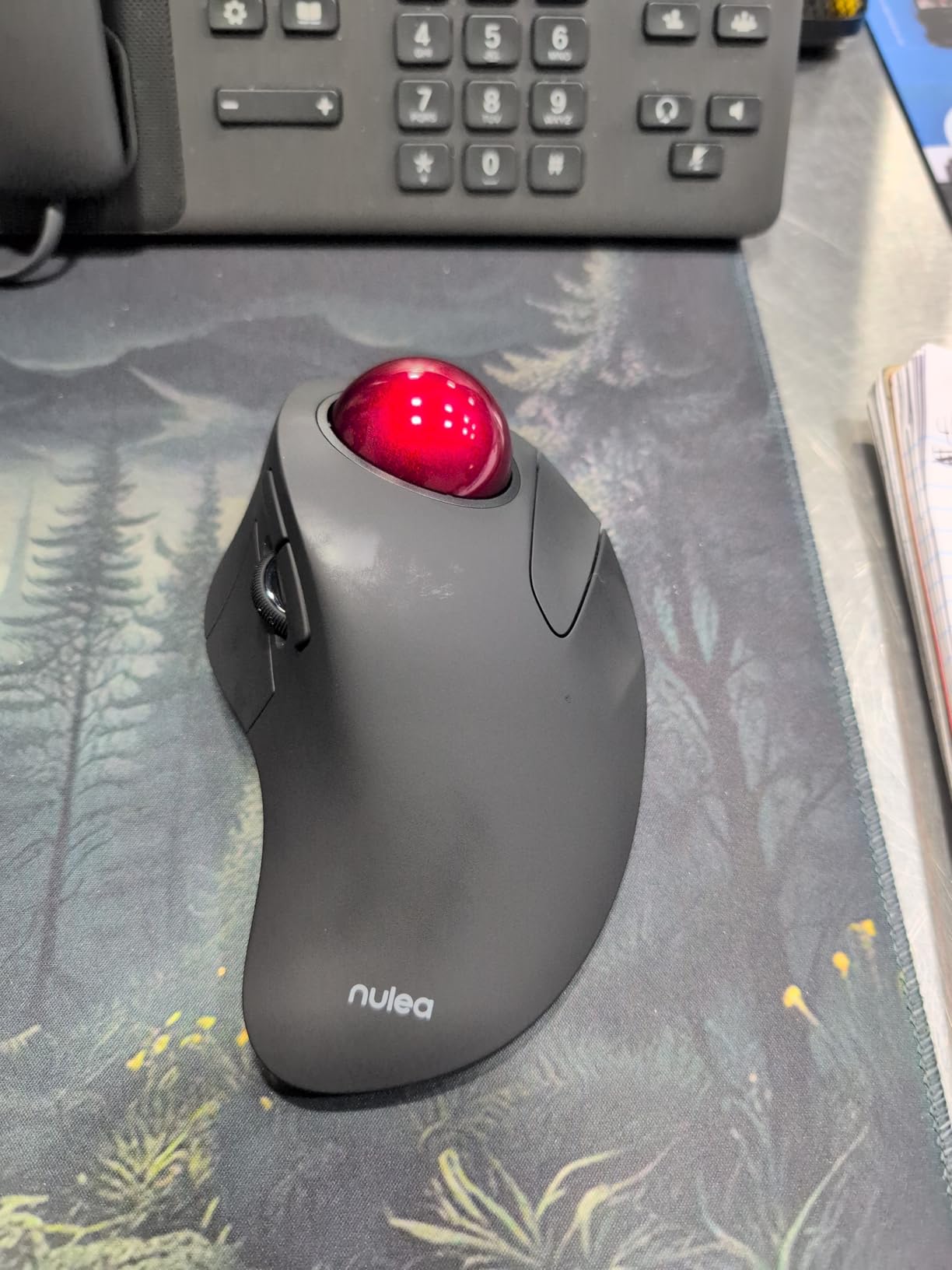 Nulea Wireless Ergonomic Trackball Mouse, Rechargeable, Bluetooth Rollerball Mouse, 44mm Index Finger Trackball, 5 Adjustable DPI, Compatible with PC, Laptop, Mac customer photo 1