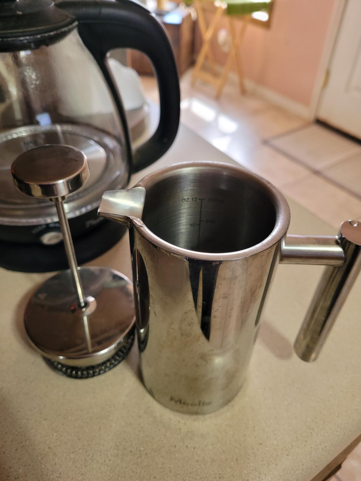 French Press Coffee Maker, 600ml/20oz Silver Stainless Steel Coffee Press, Double-Wall Insulated, Food Grade & Rust-Free, Included 2 Extra Filters, Dishwasher Safe customer photo 2