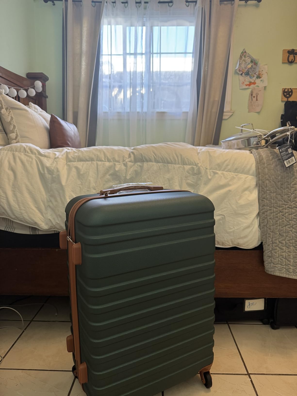 Suitcase Set 3 Piece Luggage Set Carry On Hardside Luggage with TSA Lock Spinner Wheels (White, 5 piece set) customer photo 1