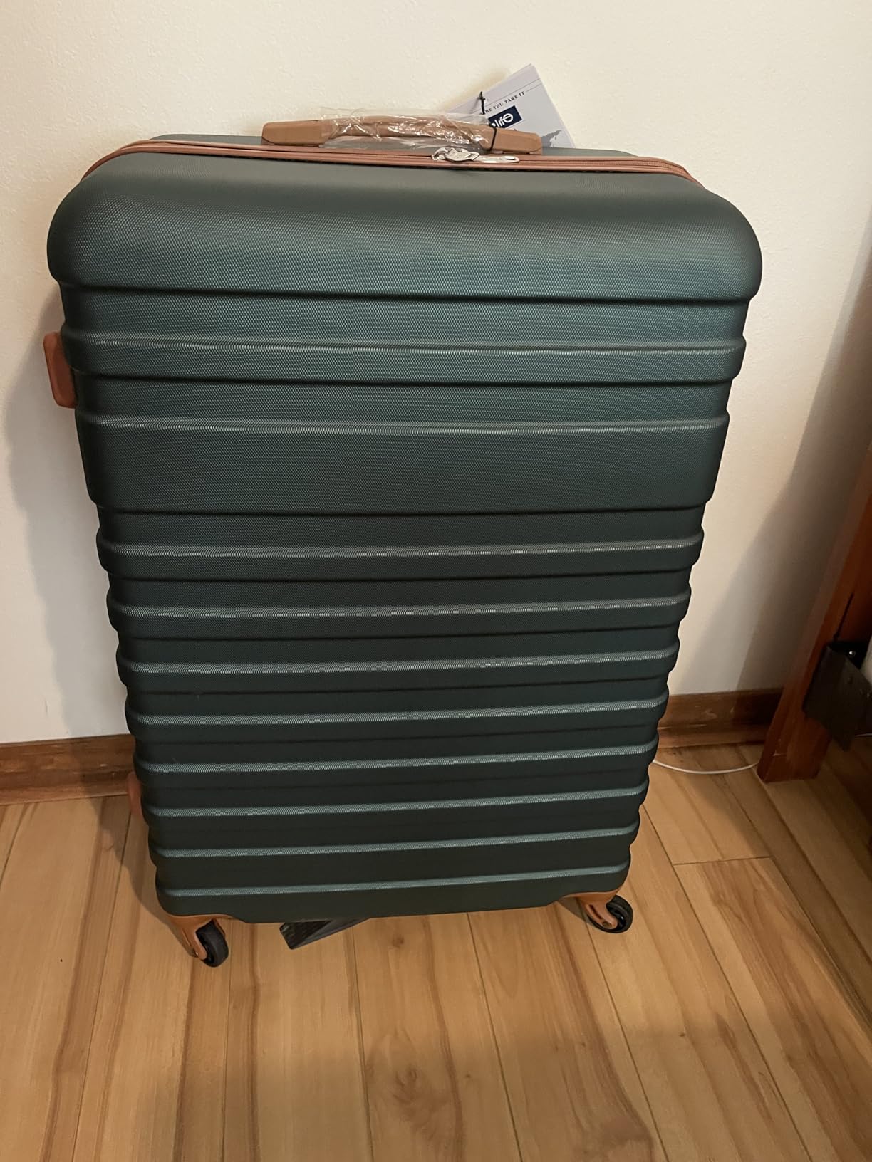 Suitcase Set 3 Piece Luggage Set Carry On Hardside Luggage with TSA Lock Spinner Wheels (White, 5 piece set) customer photo 2