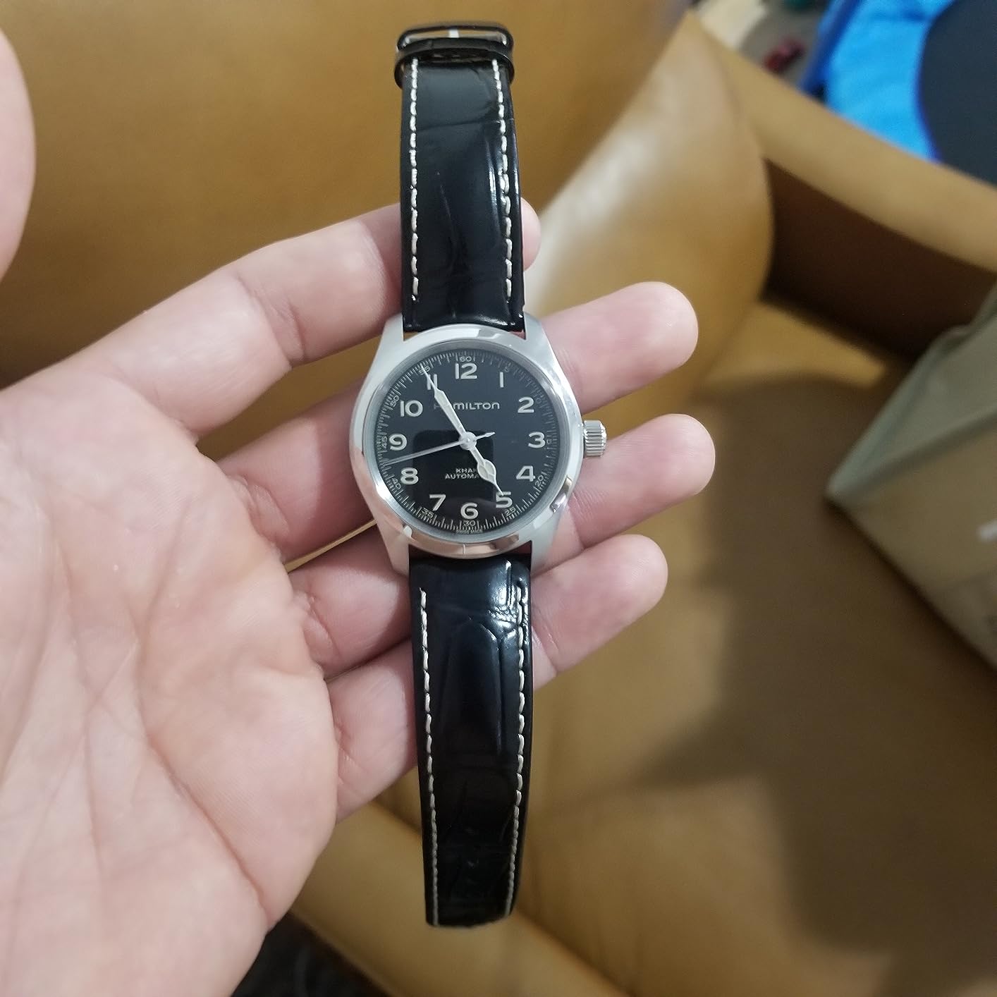 Hamilton Khaki Field Murph Automatic Watch - 38mm Stainless Steel Case, Black Dial, 100m Waterproof, Sapphire Crystal customer photo 2