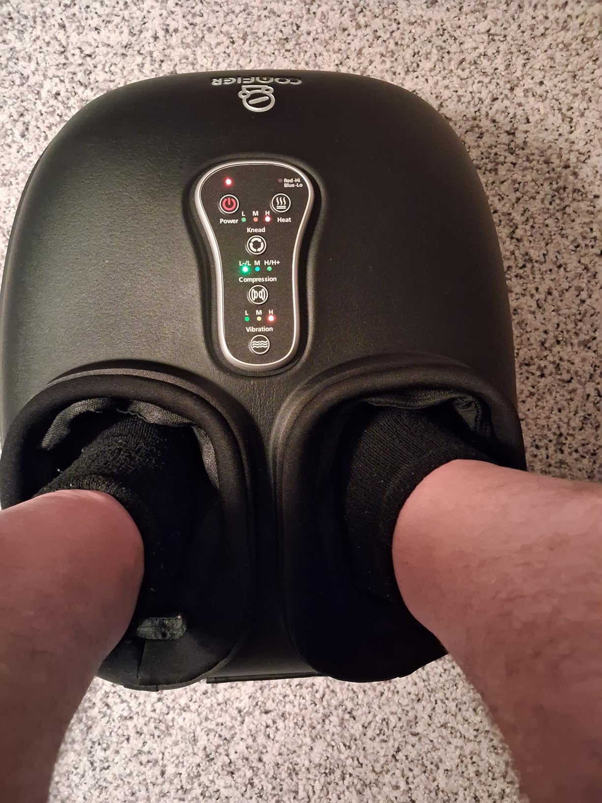 COMFIER Shiatsu Foot Massager with Fast Heat, Kneading Rolling Compression, Extra Vibration, FSA Eligible HSA Store, Plantar Fasciitis, Neuropathy Pain, Mothers Day Gifts for Women, Bigger Size to 13