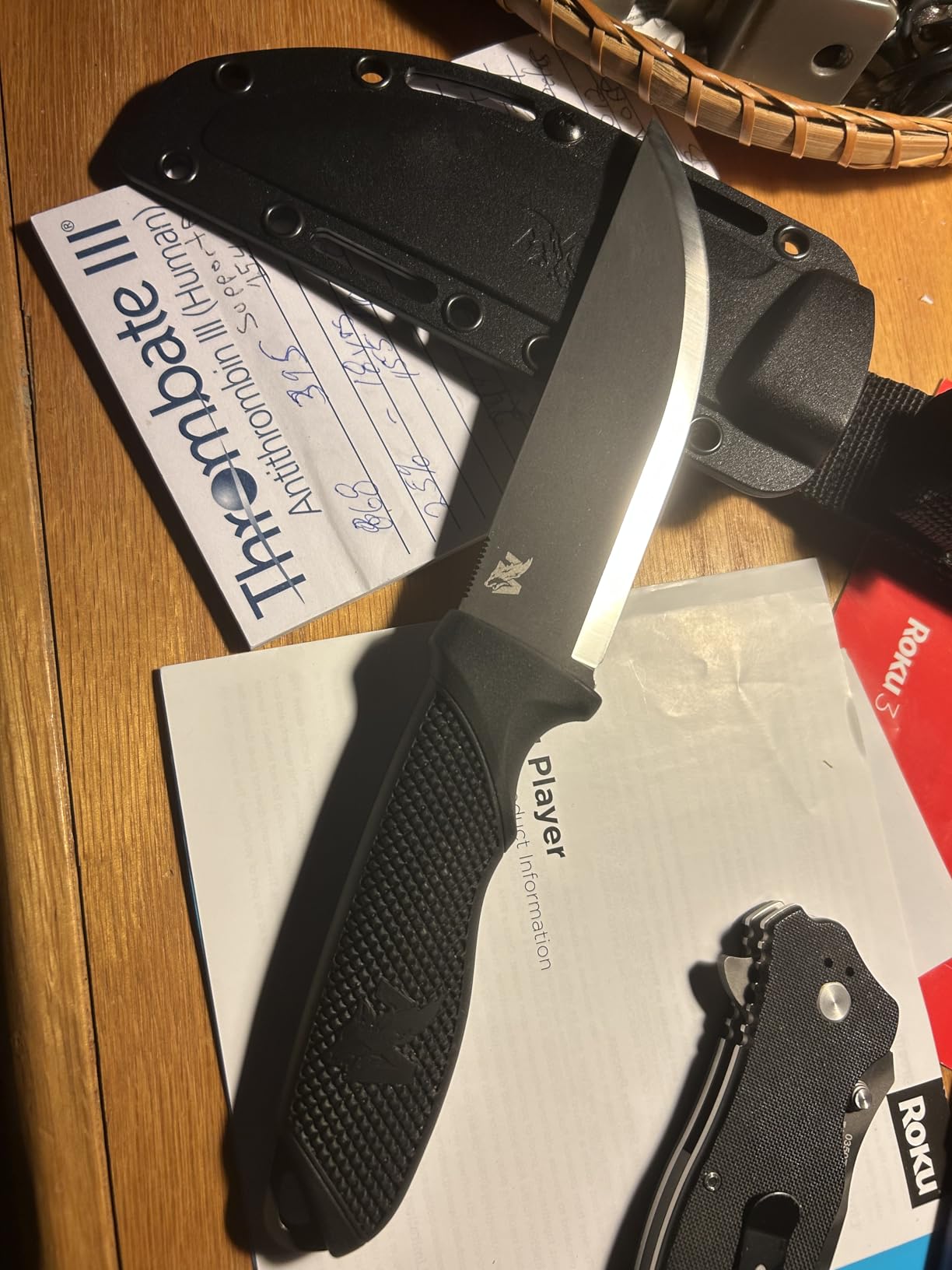 ODENWOLF W-SCANDI Full Tang Survival Knife with Sheath - Stylish Tactical Fixed Blade - Made of D2 Steel - Bushcraft and Camping Knife Survival - Perfect EDC Hunting Knife with TPE Handle customer photo 2