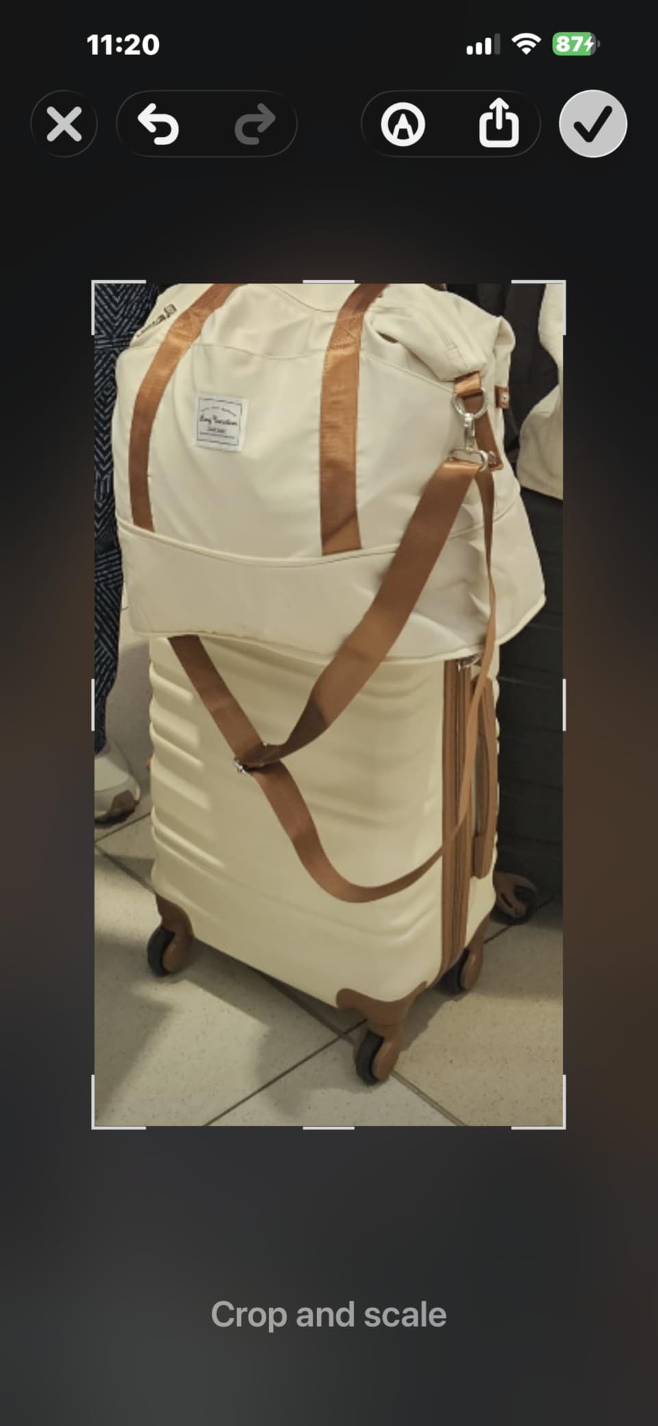 6 Piece Luggage Set Carry on Suitcase with ABS+PC hardshell, Spinner Wheels & YKK Zipper TSA Lock (BEIGE-BROWN, 6 piece set) customer photo 1