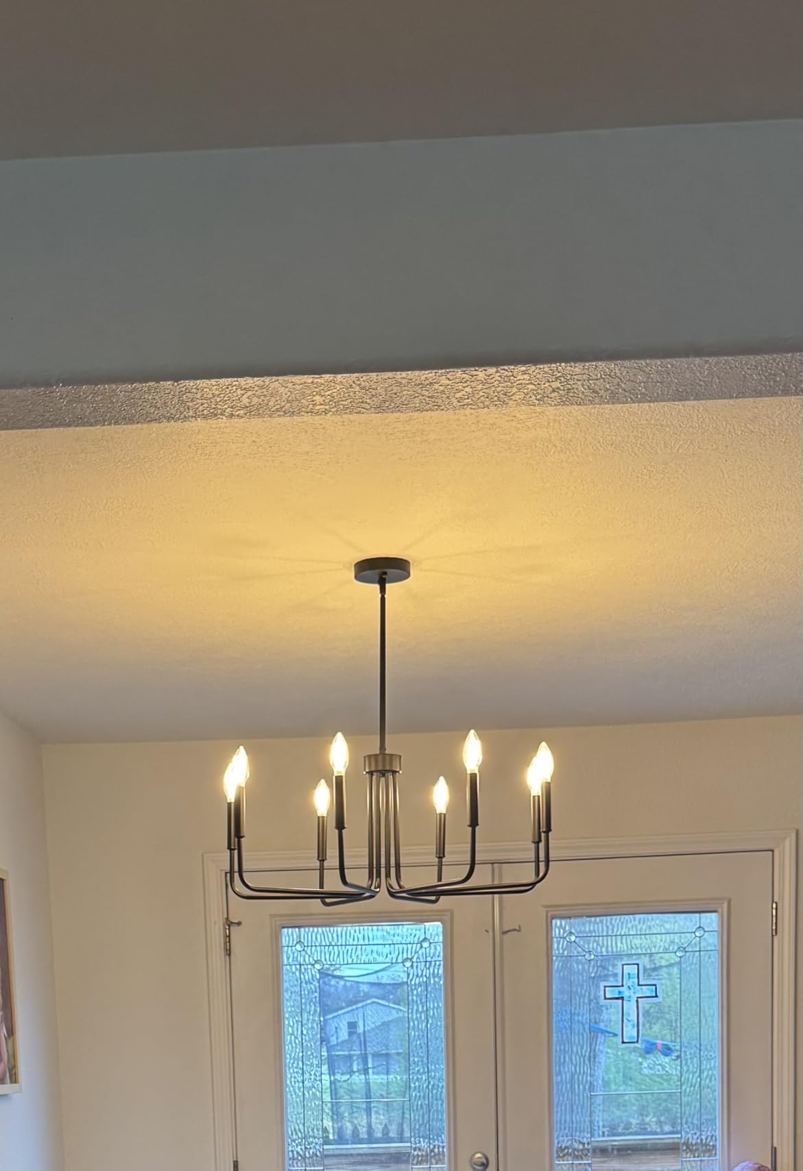 Black Chandelier, 6-Light Farmhouse Chandelier for Dining Room Lighting Fixtures Hanging, Dining Light Fixtures Industrial Modern Chandelier for Bedroom, Foyer, Hall, Kitchen, Living Room and Entryway customer photo 1